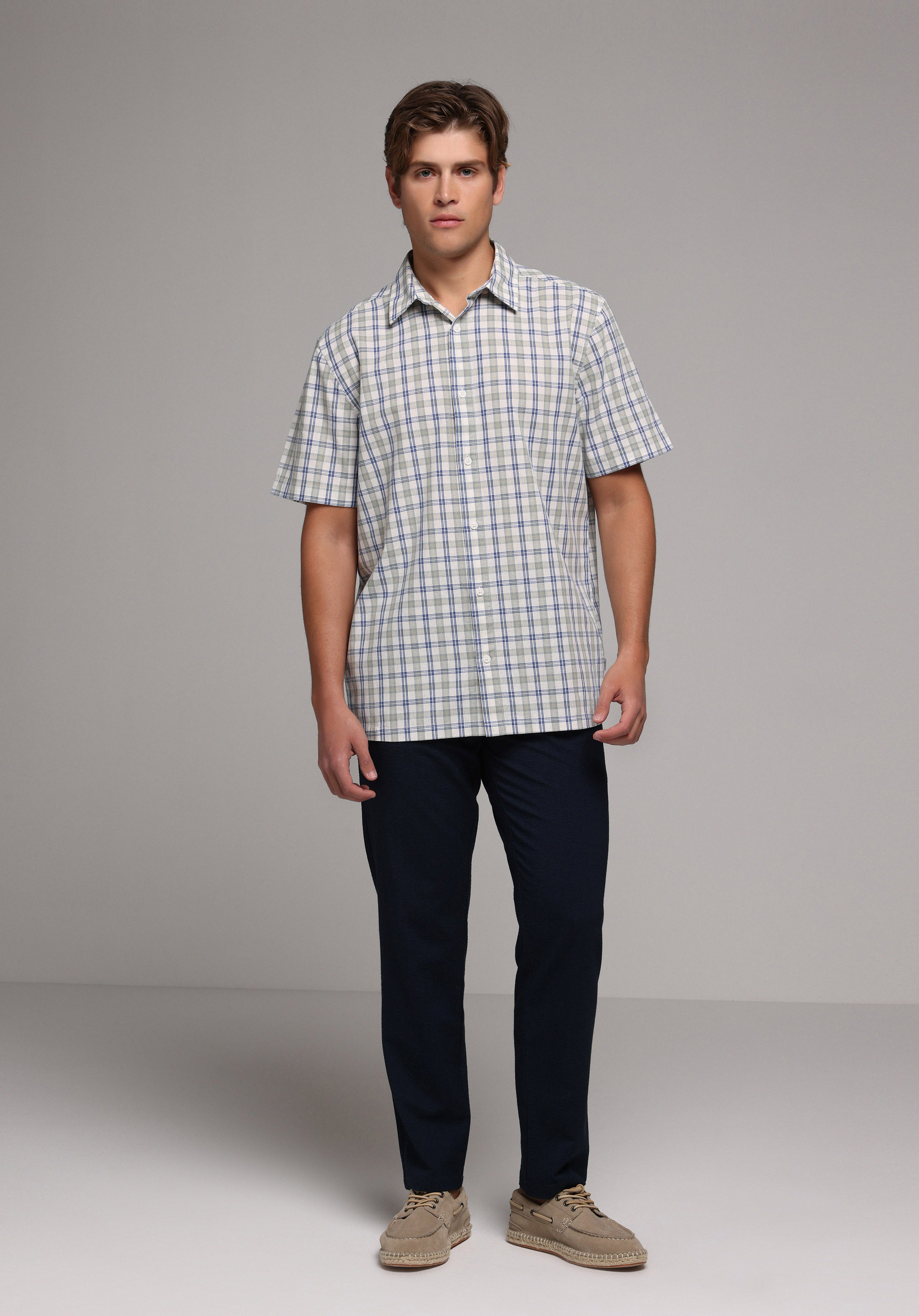 Slim Fit Orta Bel Düz Paça Erkek Lacivert  Pantolon