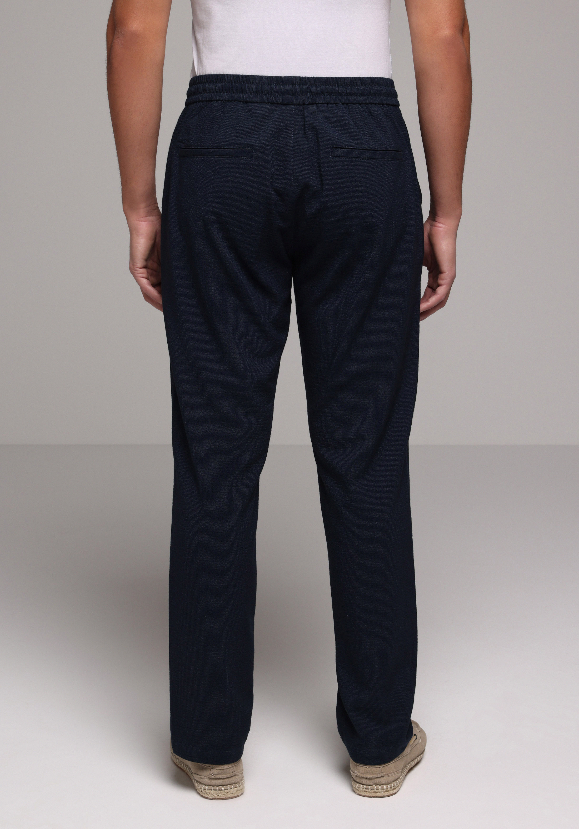Slim Fit Orta Bel Düz Paça Erkek Lacivert  Pantolon