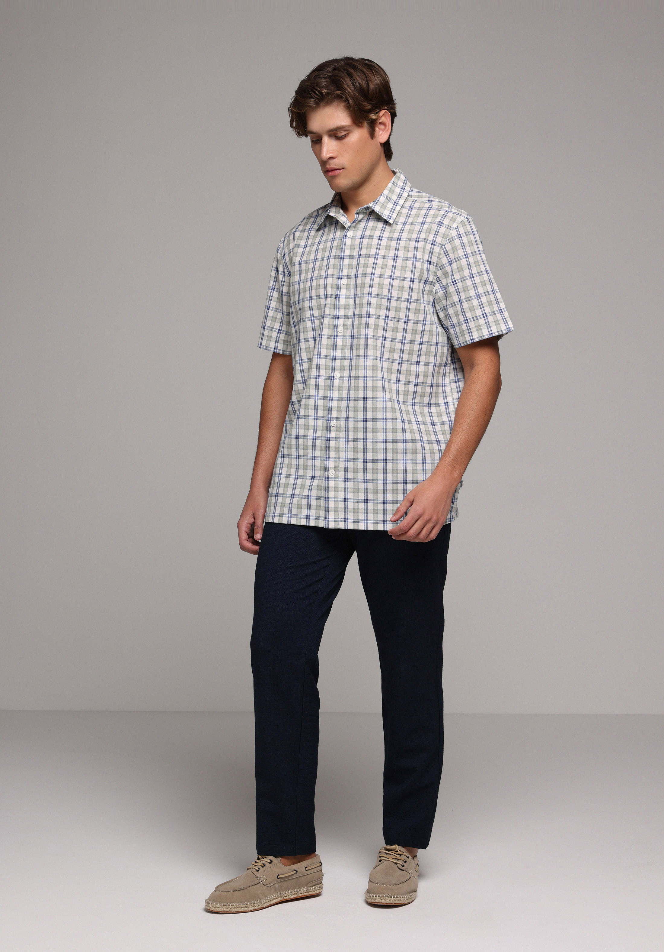 Slim Fit Orta Bel Düz Paça Erkek Lacivert  Pantolon