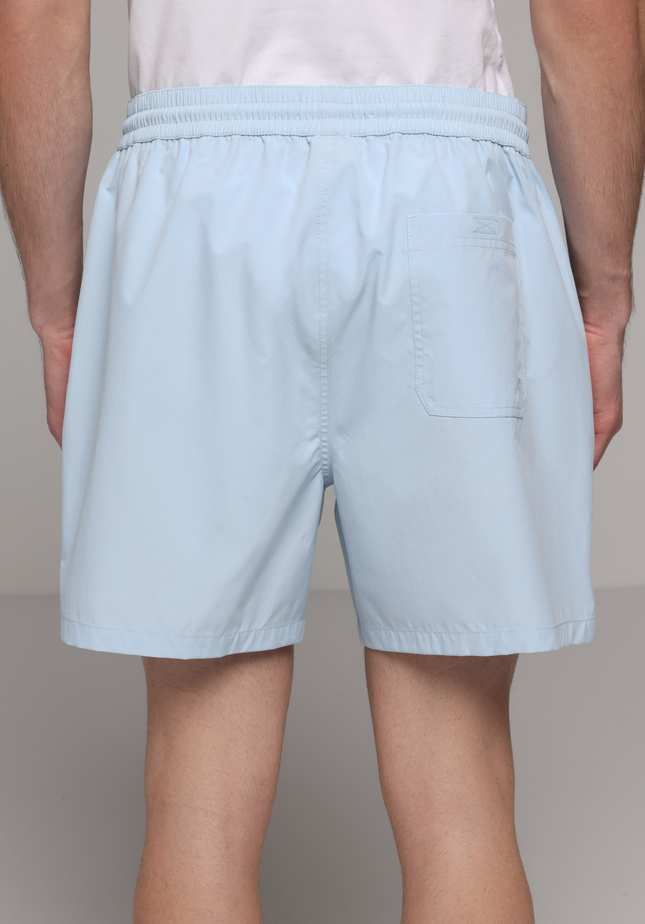 Slim Fit Düz Erkek Mavi Deniz Şortu