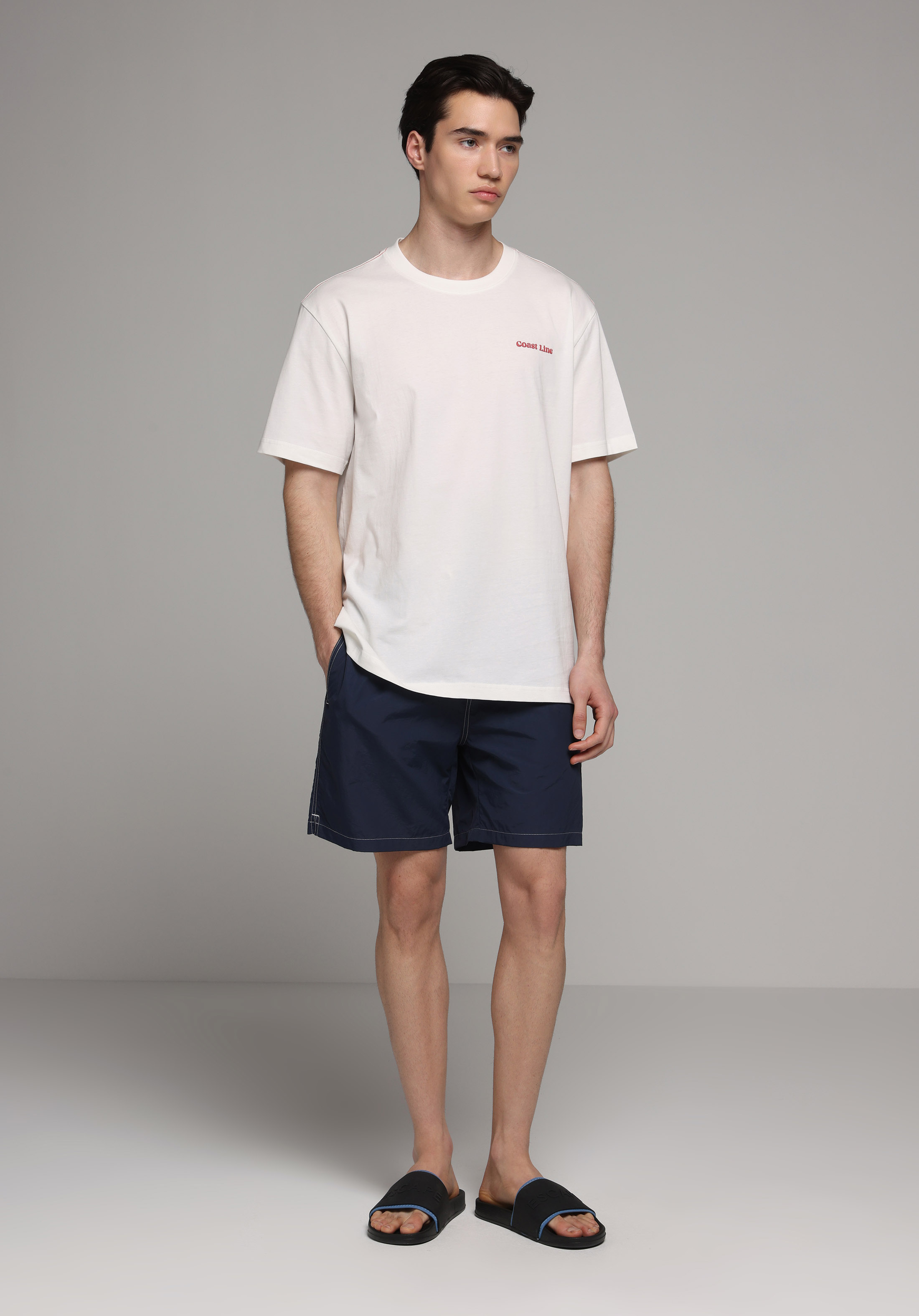 Slim Fit Düz Erkek Lacivert Deniz Şortu