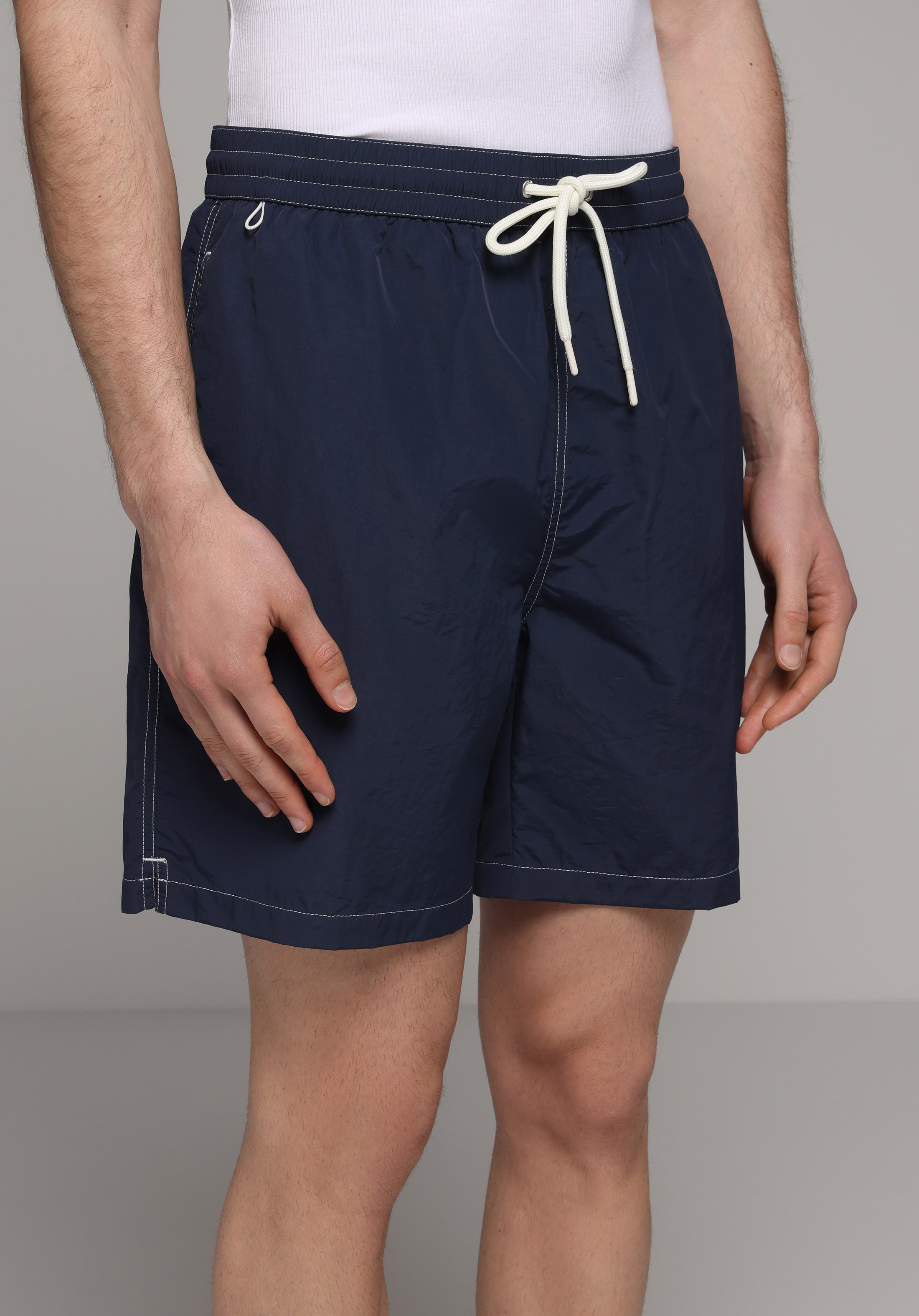 Slim Fit Düz Erkek Lacivert Deniz Şortu