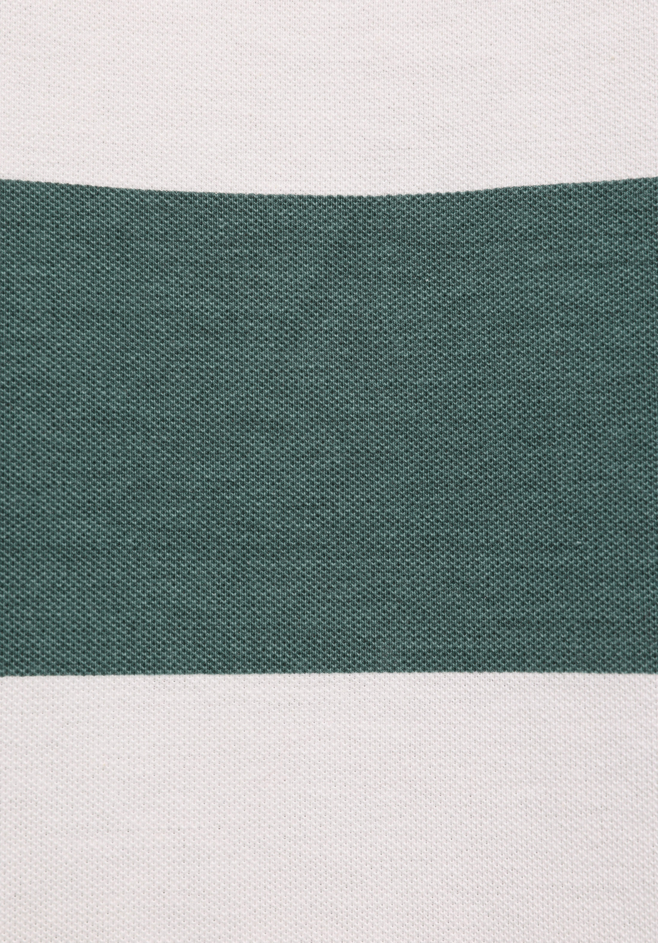 Regular Fit Polo Yaka Çizgili Erkek Yeşil Kısa Kol Tişört