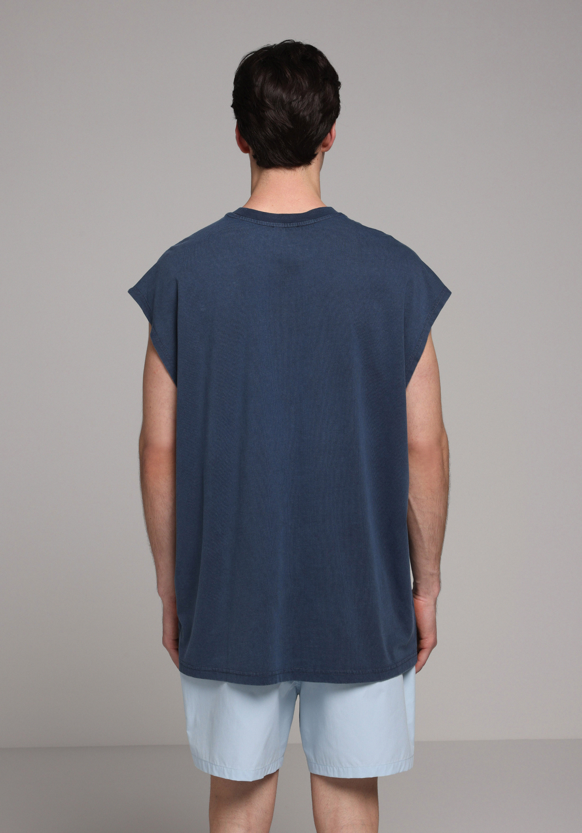Oversize Fit   Erkek Mavi Atlet