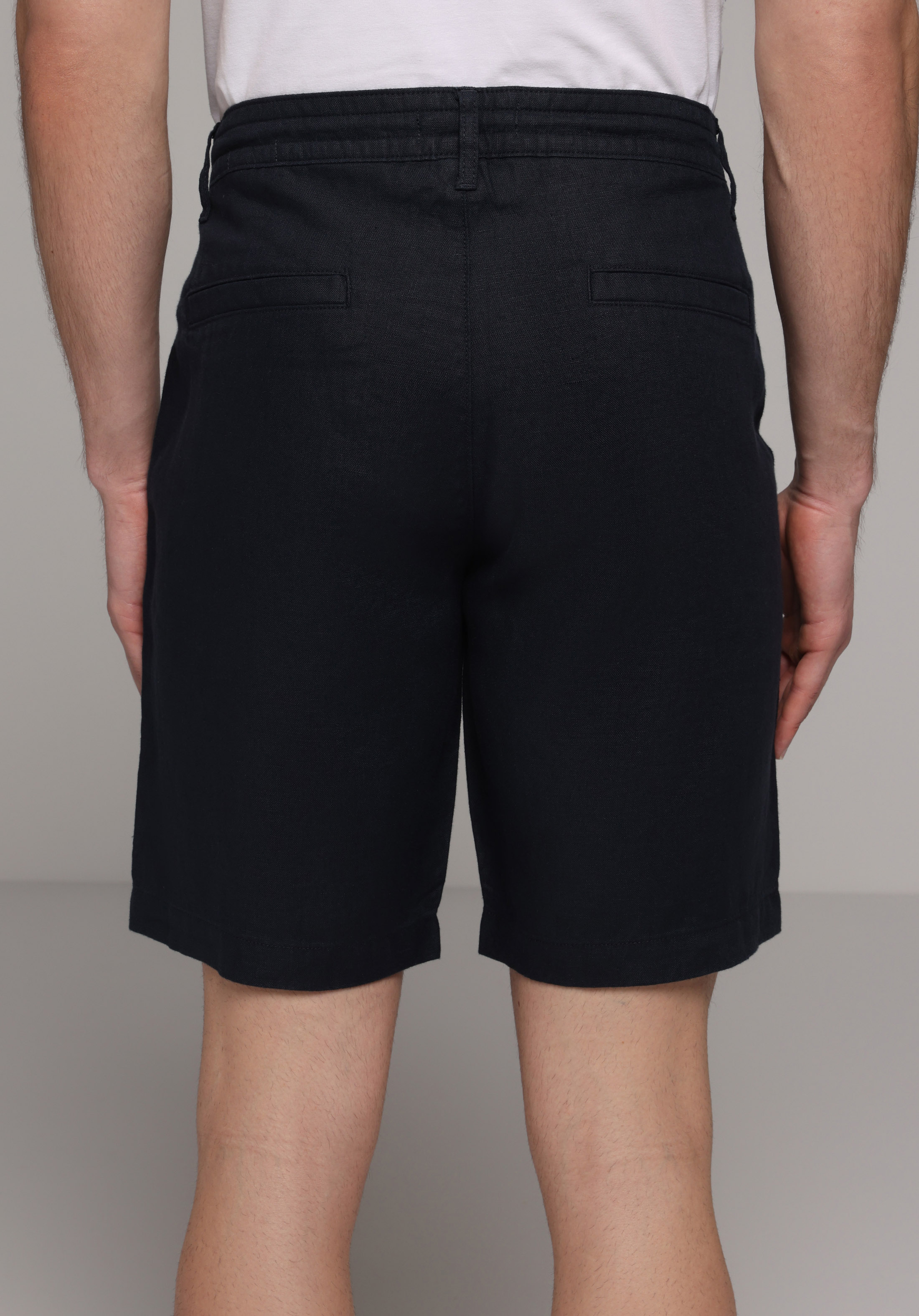 Regular Fit Orta Bel Düz Erkek Lacivert Şort