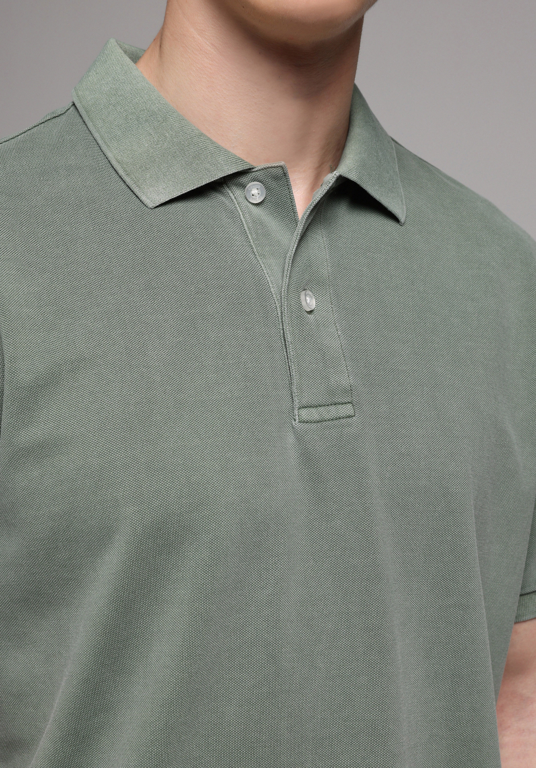 Regular Fit Polo Yaka Düz Erkek Yeşil Kısa Kol Tişört