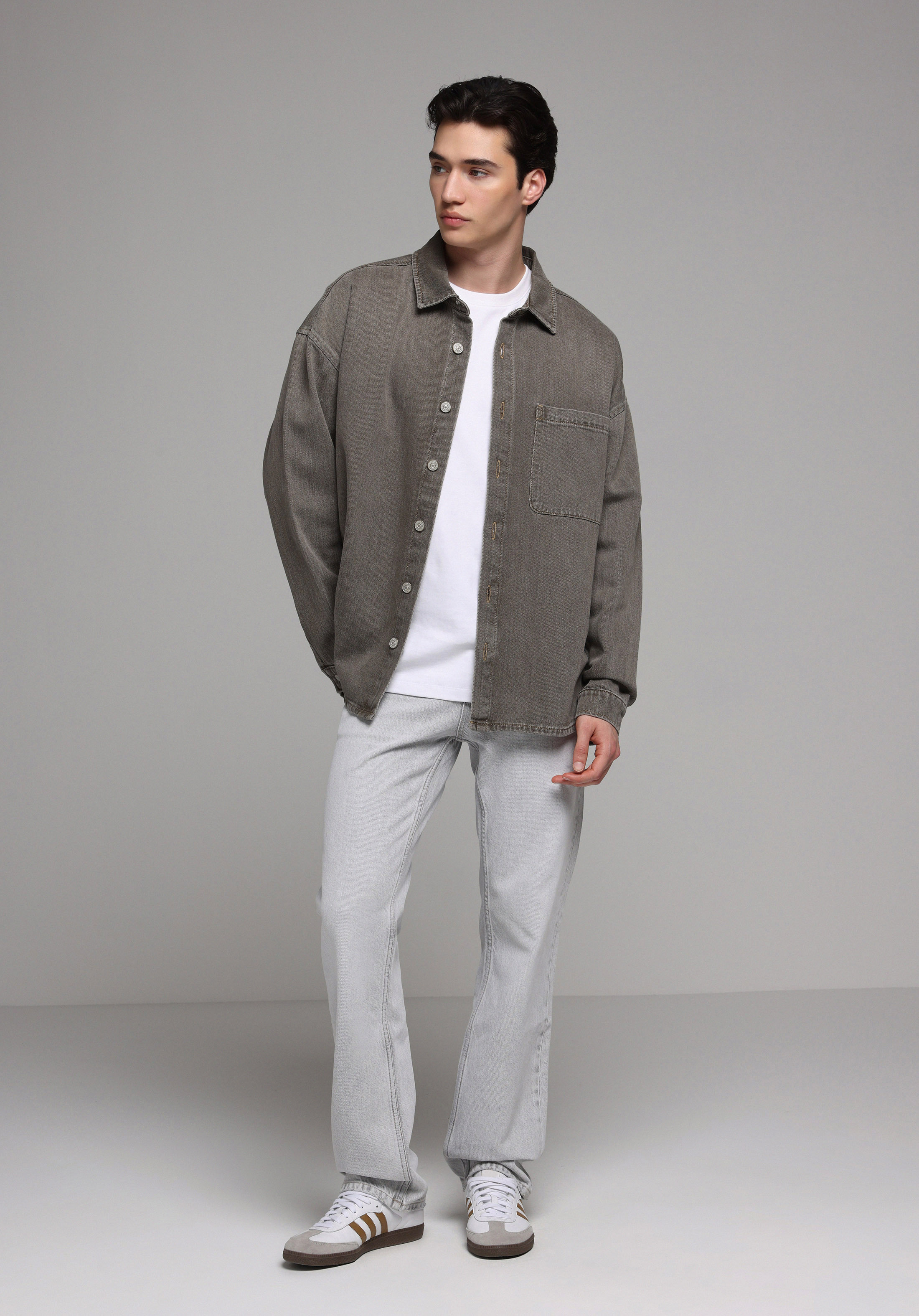 Regular Fit   Erkek Grey Denim Jean Pantolon