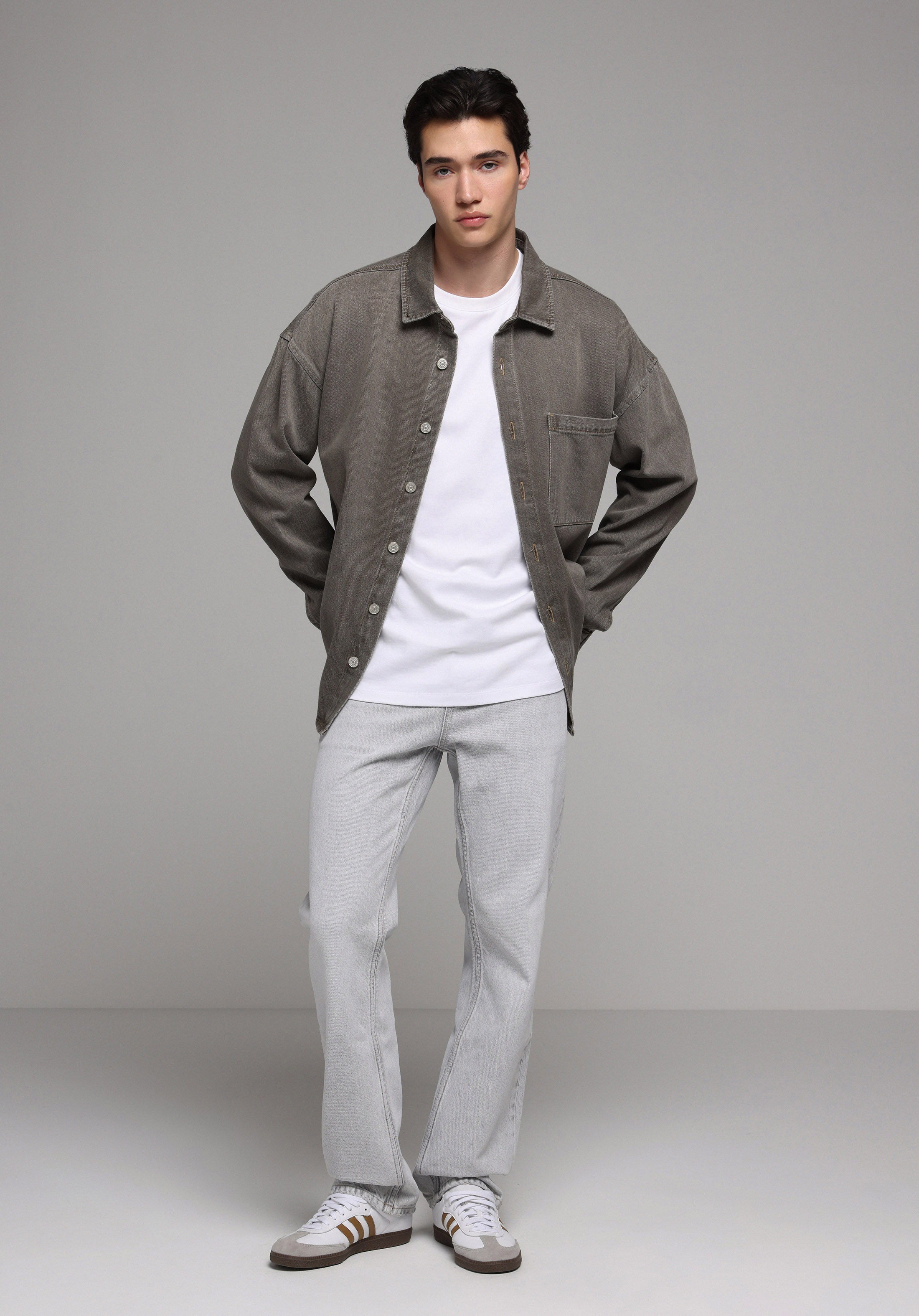 Regular Fit   Erkek Grey Denim Jean Pantolon