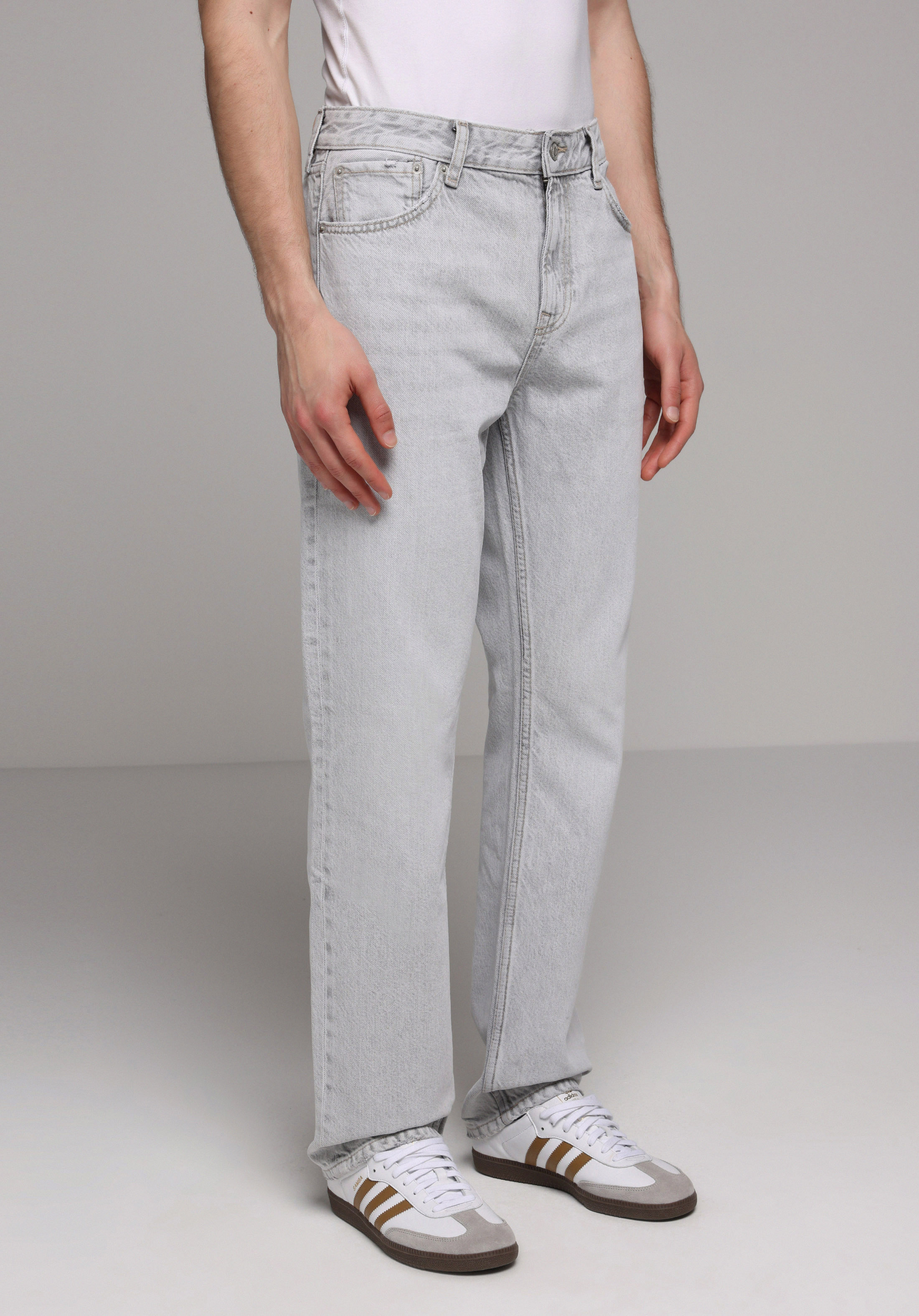 Regular Fit   Erkek Grey Denim Jean Pantolon