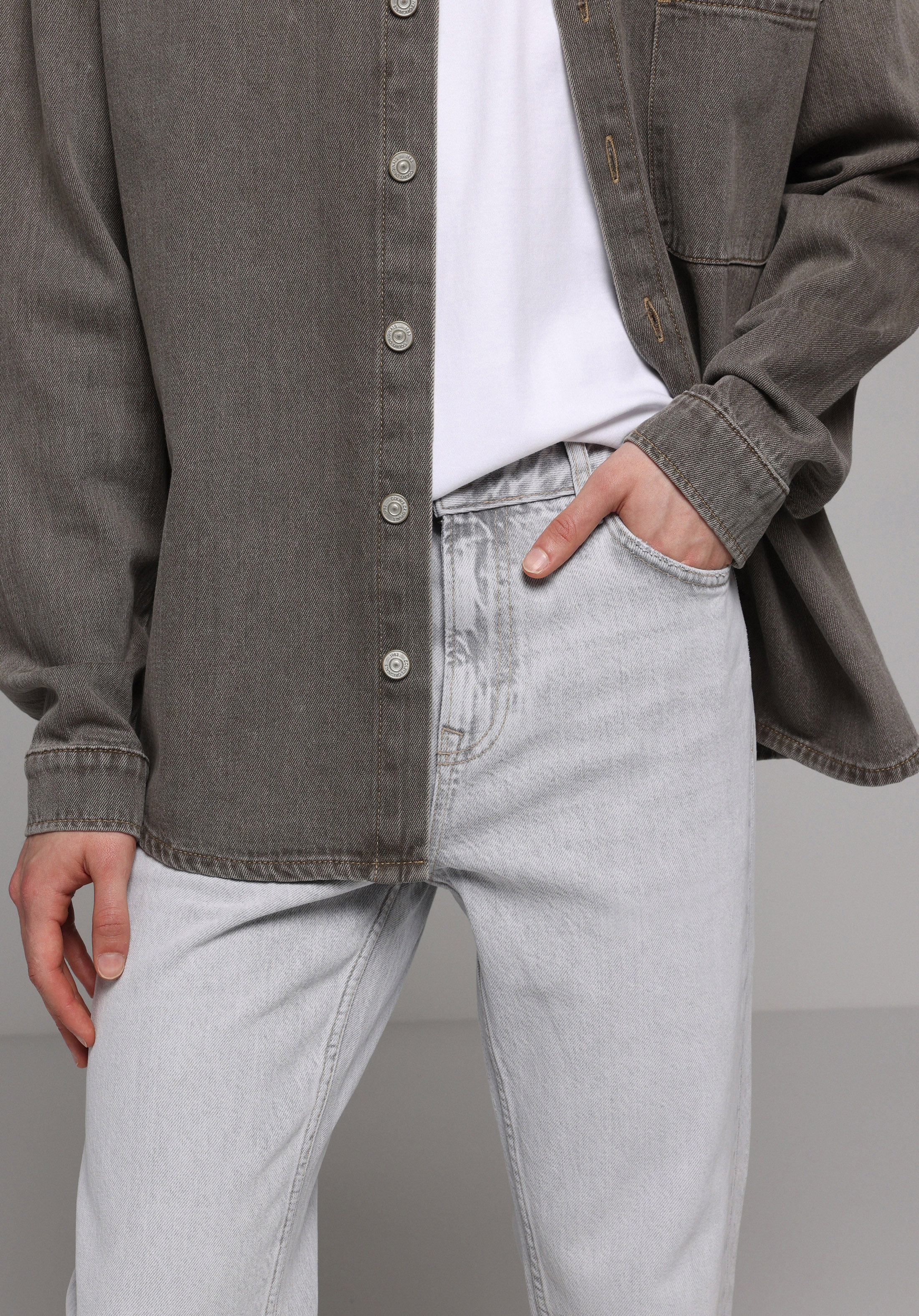 Regular Fit   Erkek Grey Denim Jean Pantolon