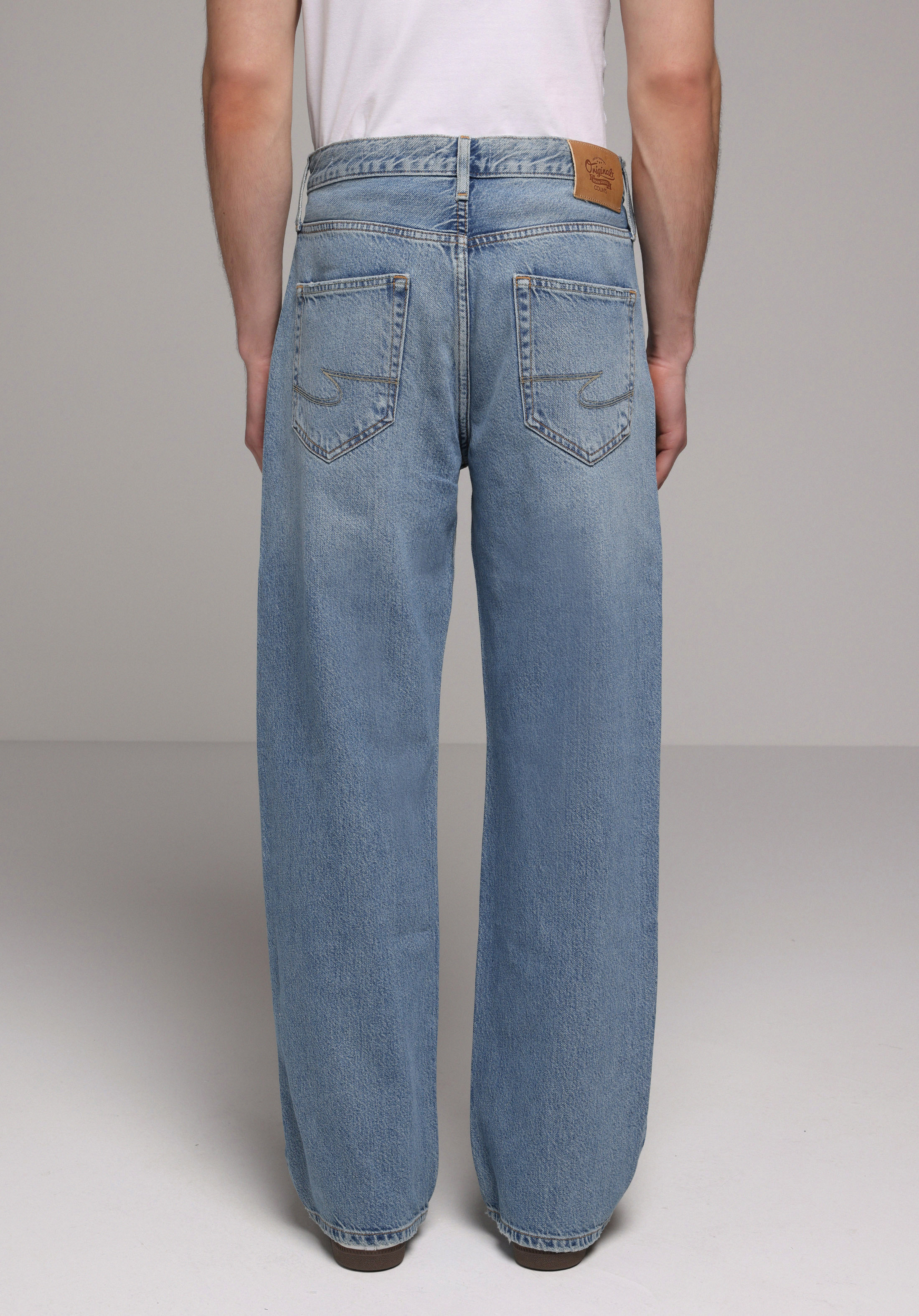 Relaxed Fit   Erkek Mid İndigo Denim Jean Pantolon