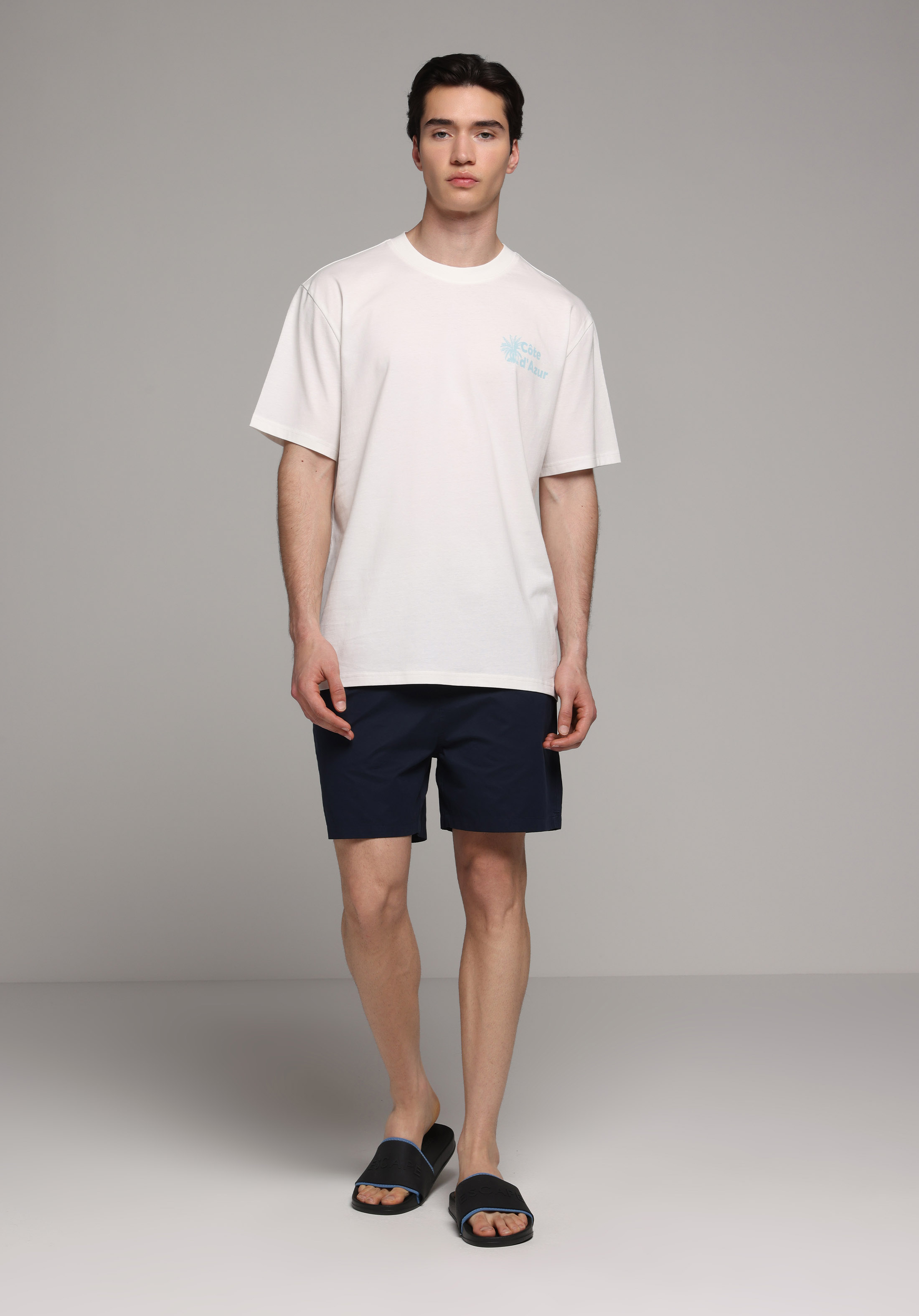 Slim Fit Düz Erkek Lacivert Deniz Şortu