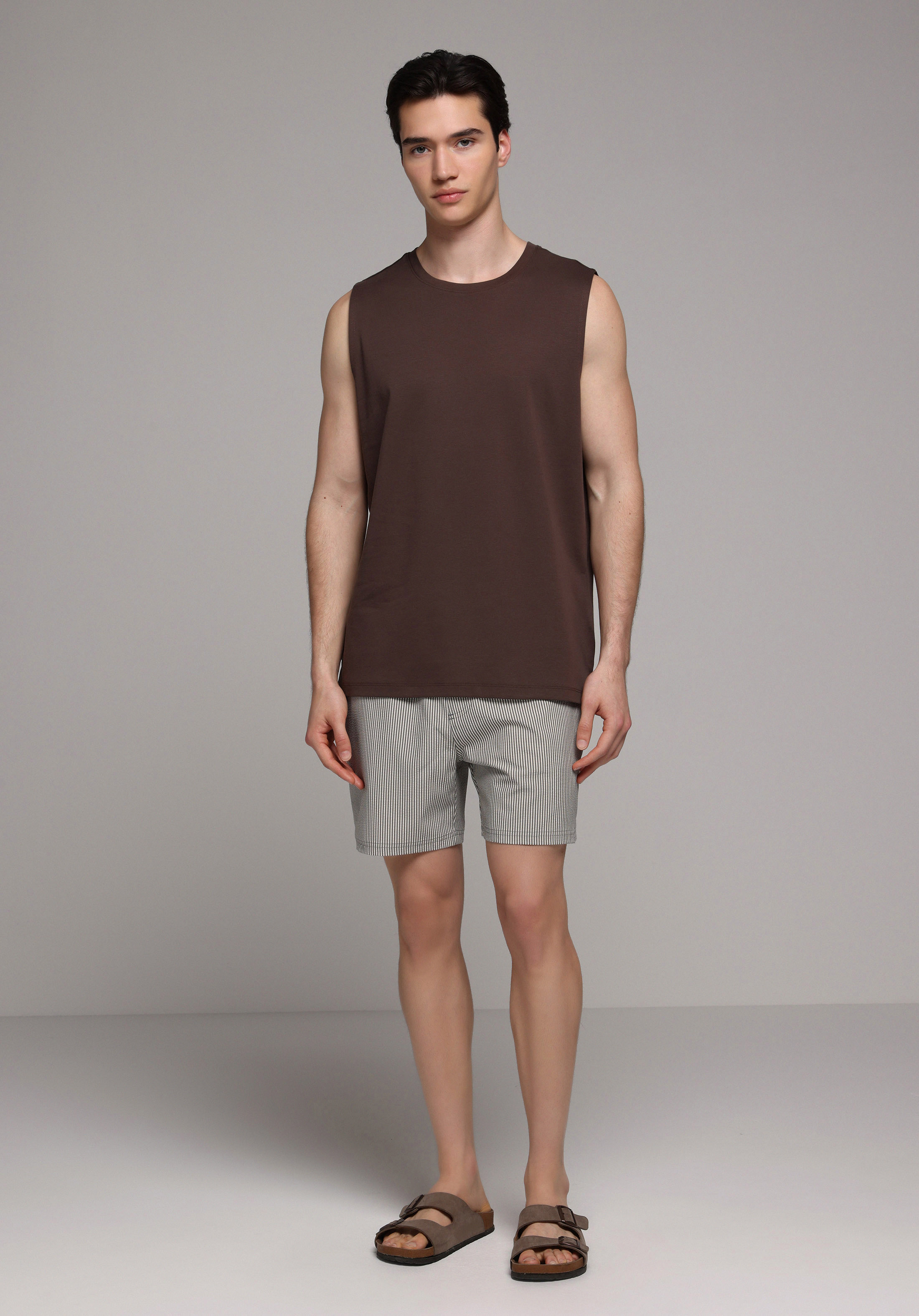 Regular Fit   Erkek Kahverengi Atlet