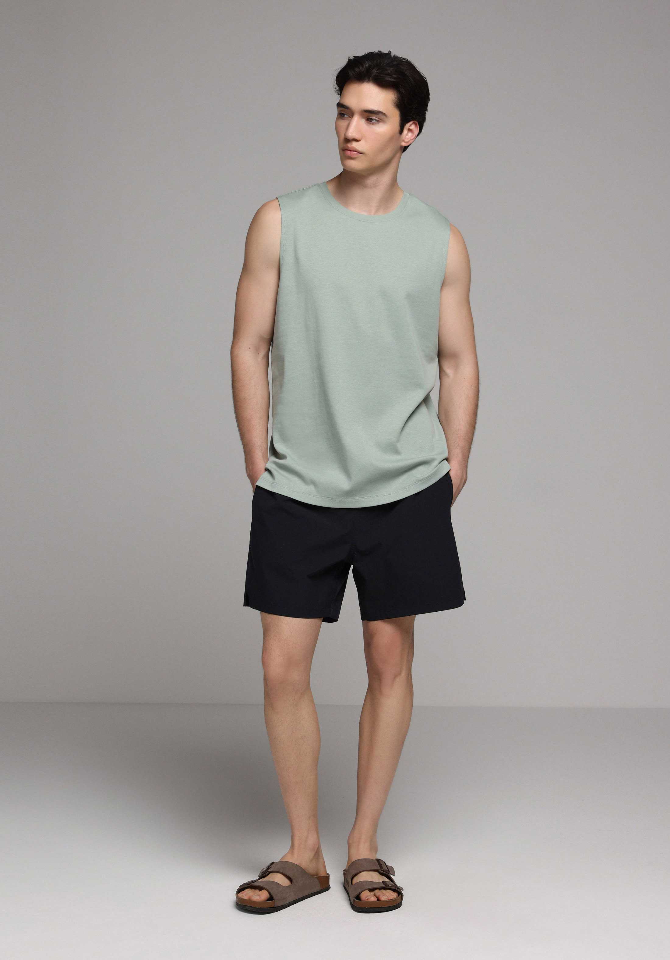 Regular Fit   Erkek Yeşil Atlet