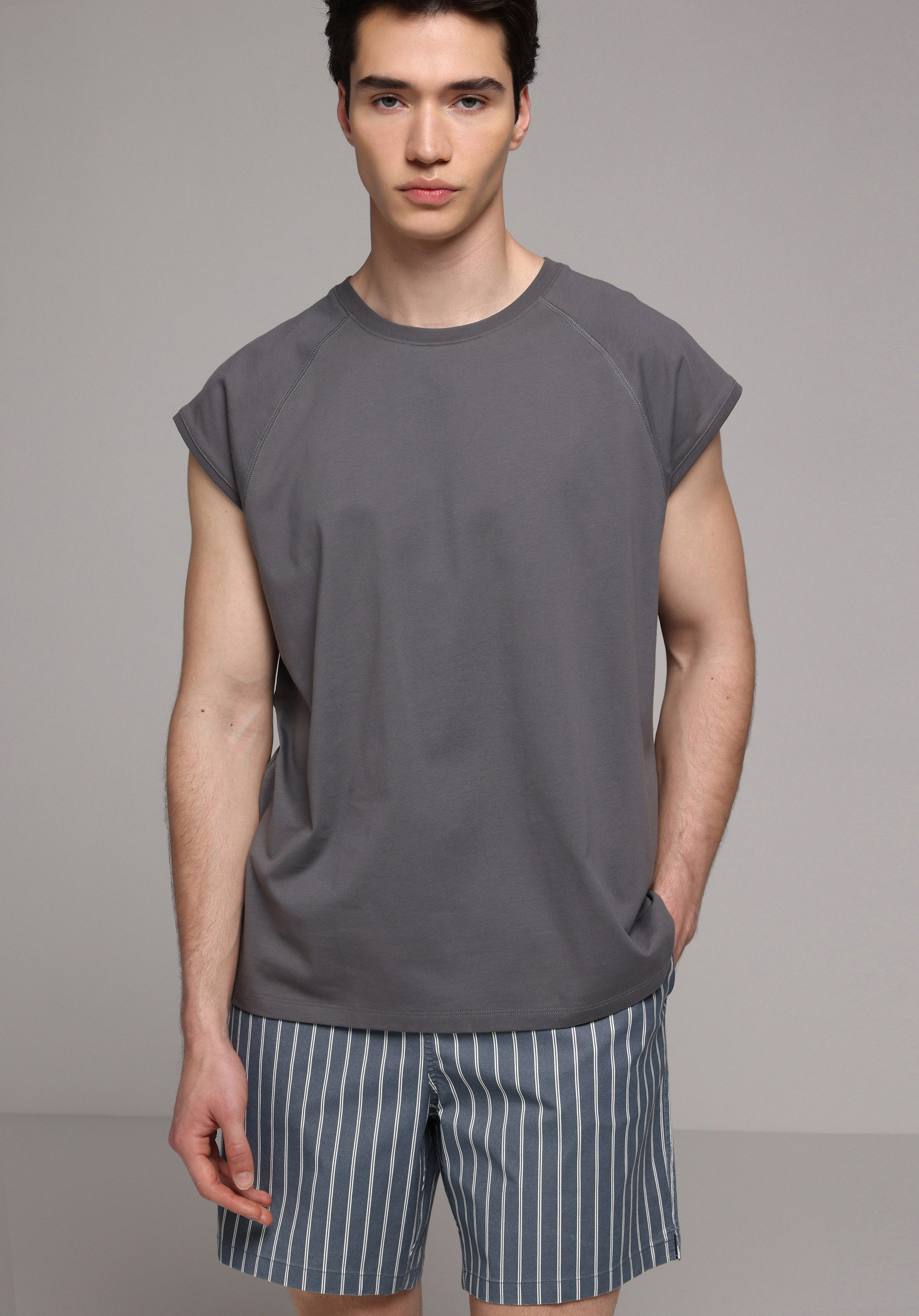 Boxy Fit   Erkek Antrasit Atlet