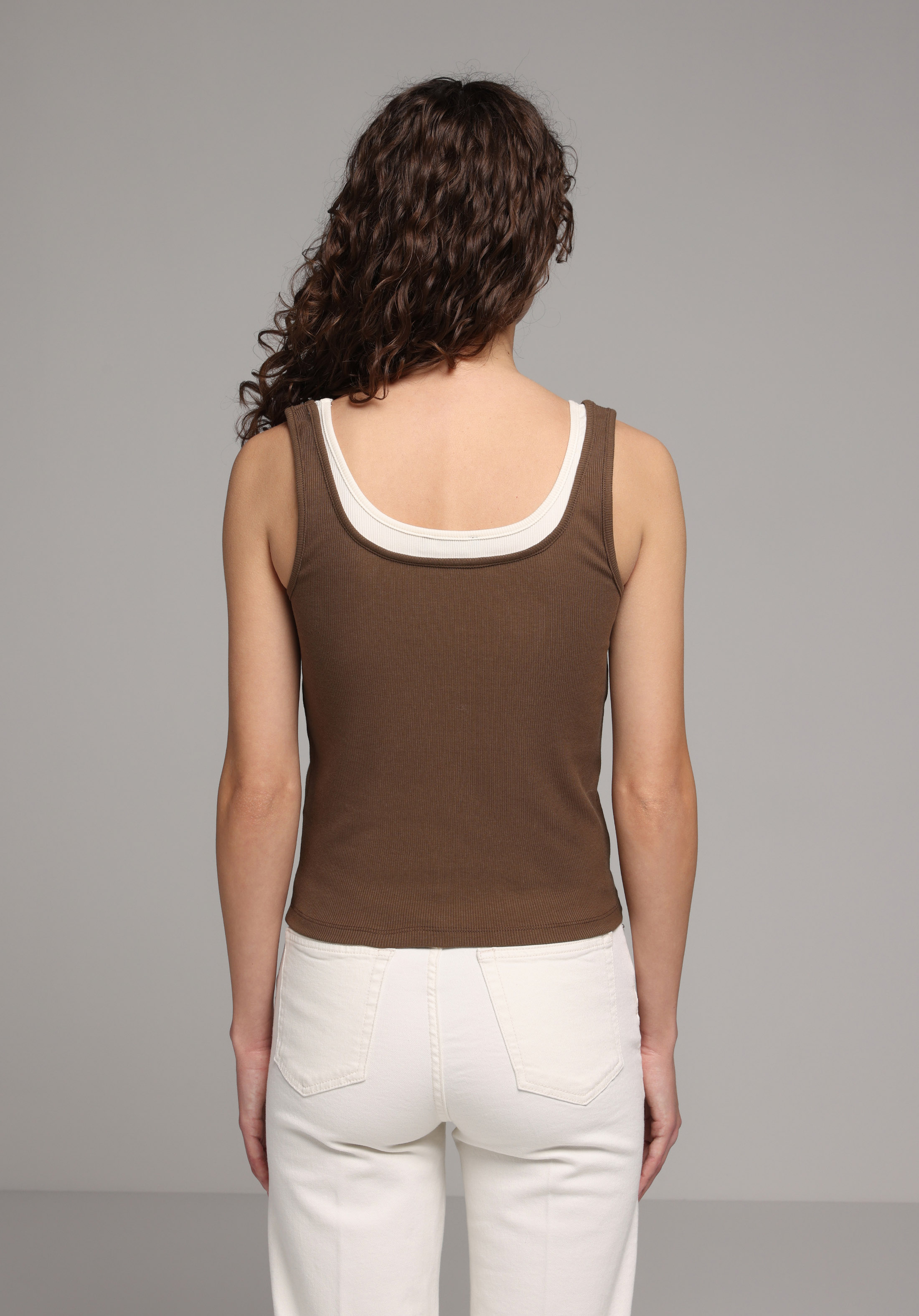 Slim Fit   Kadın Kahverengi Atlet