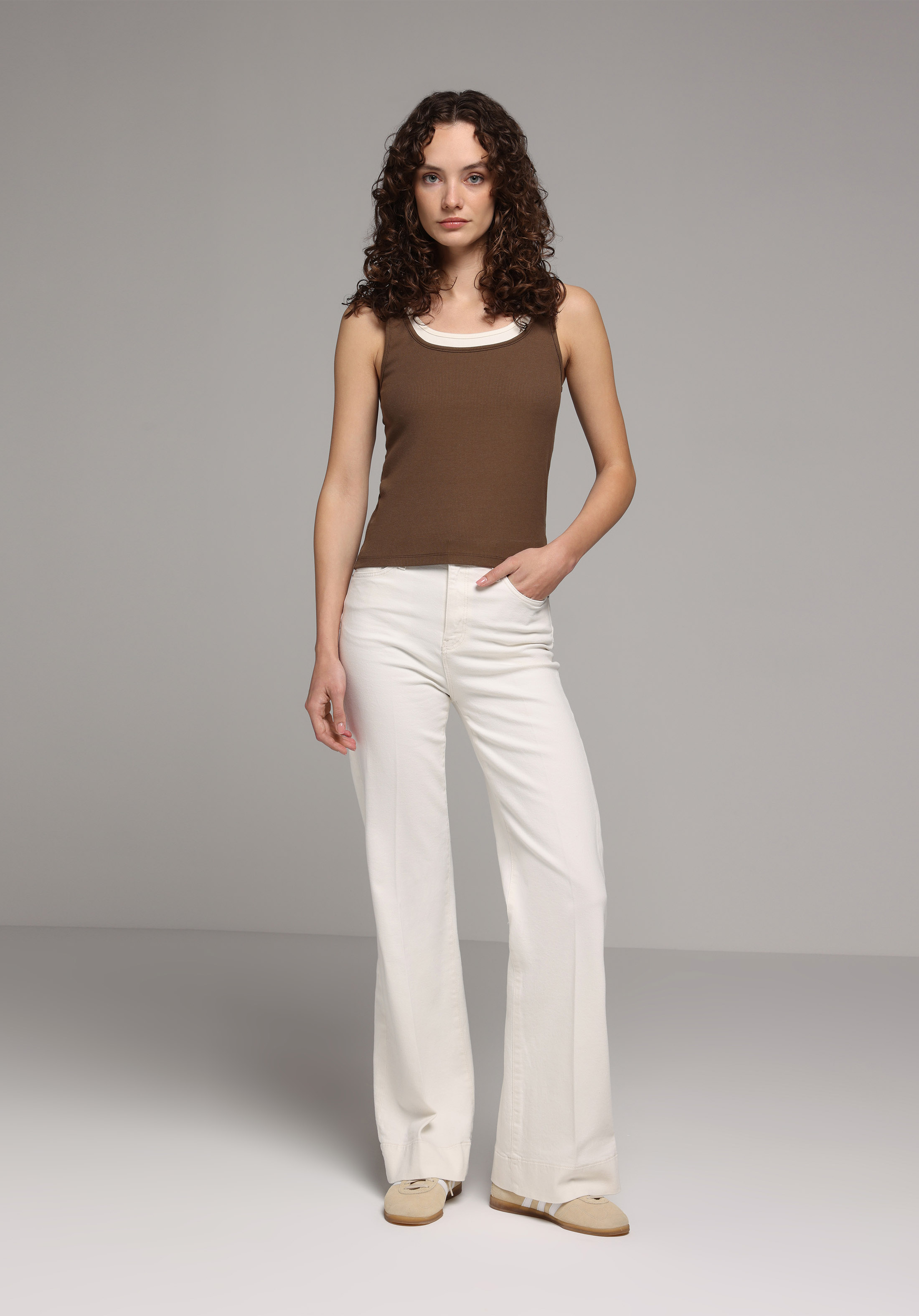 Slim Fit   Kadın Kahverengi Atlet