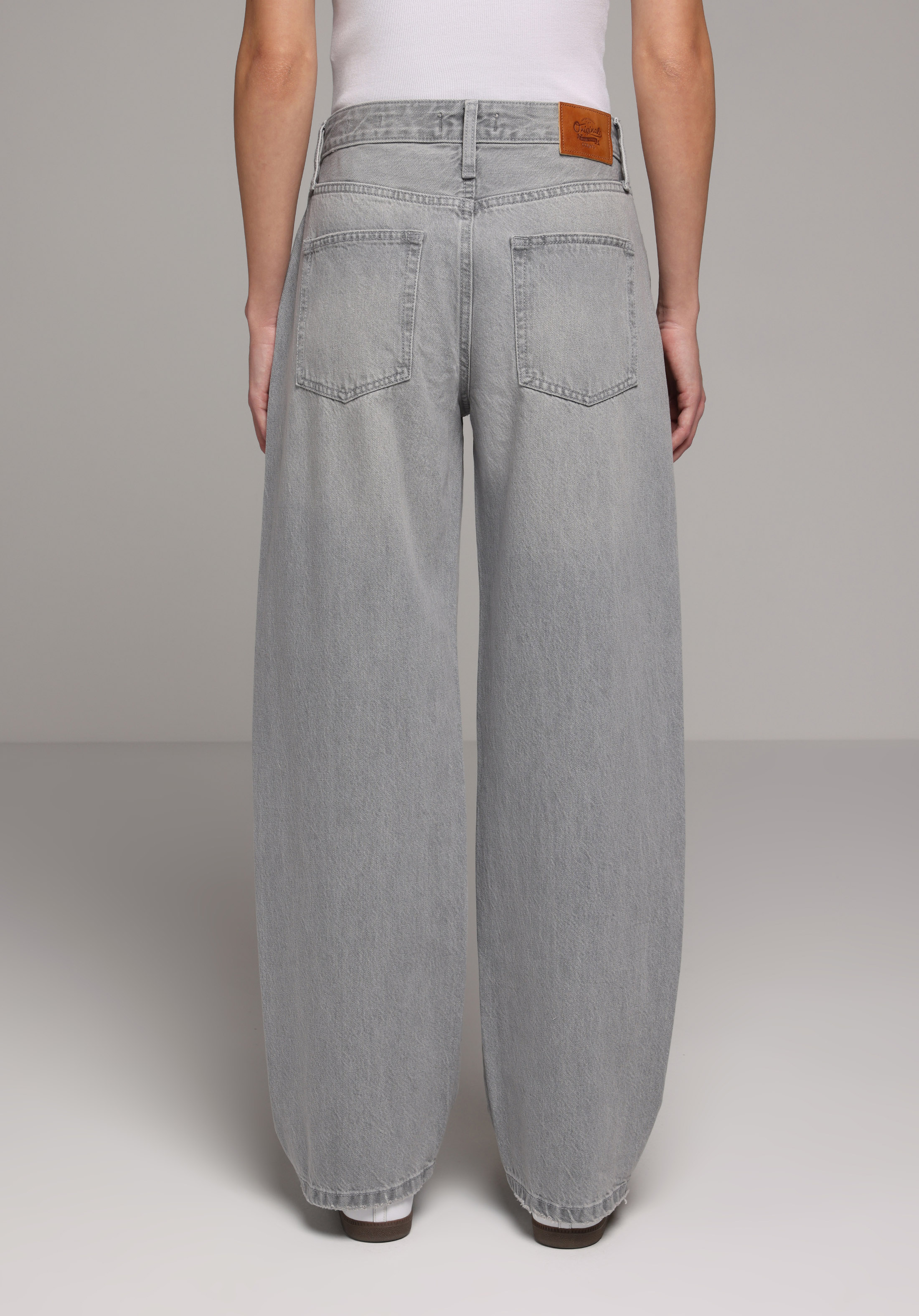 Baggy Fit   Kadın Grey Denim Jean Pantolon