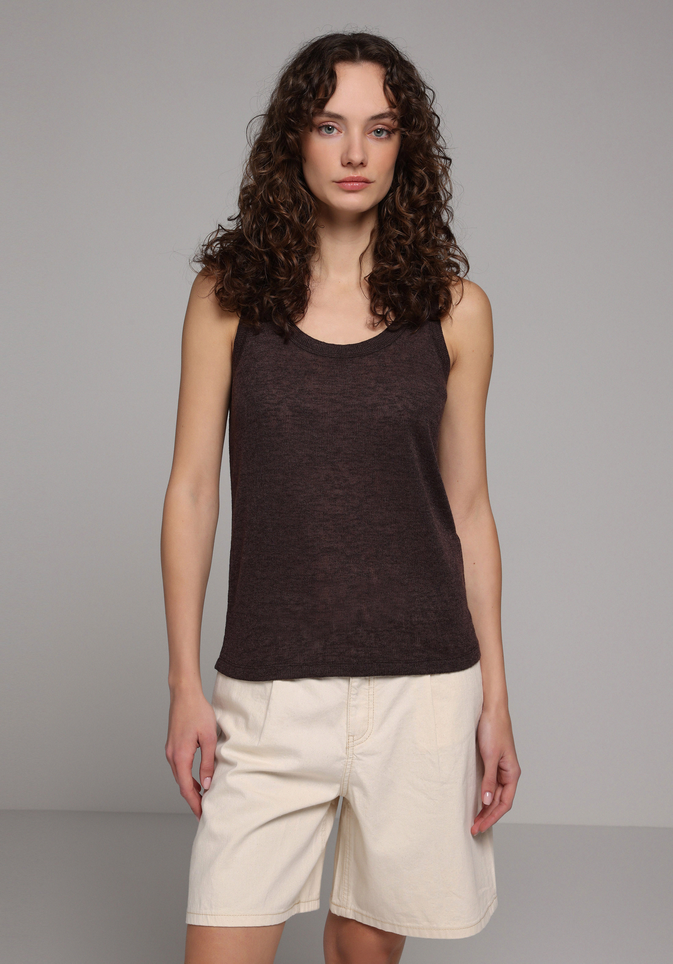 Slim Fit   Kadın Kahverengi Atlet