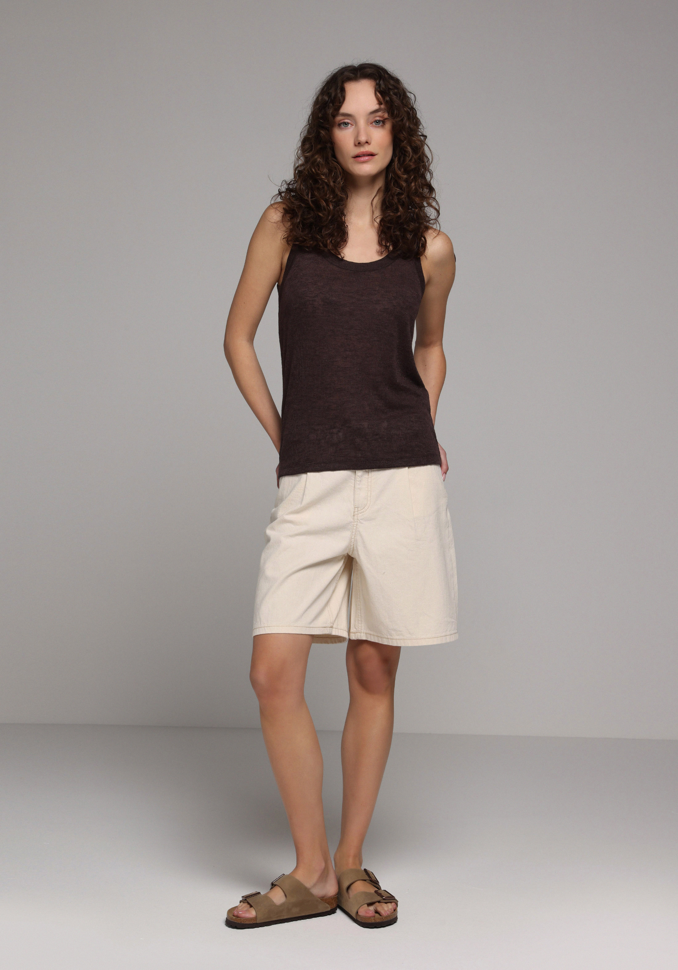Slim Fit   Kadın Kahverengi Atlet