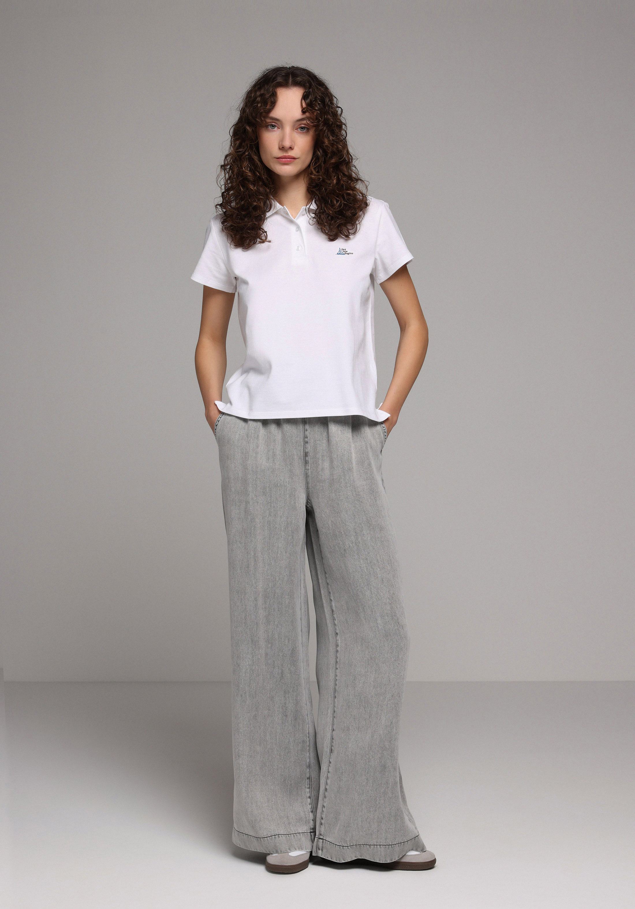 Loose Fit   Kadın Grey Denim Jean Pantolon