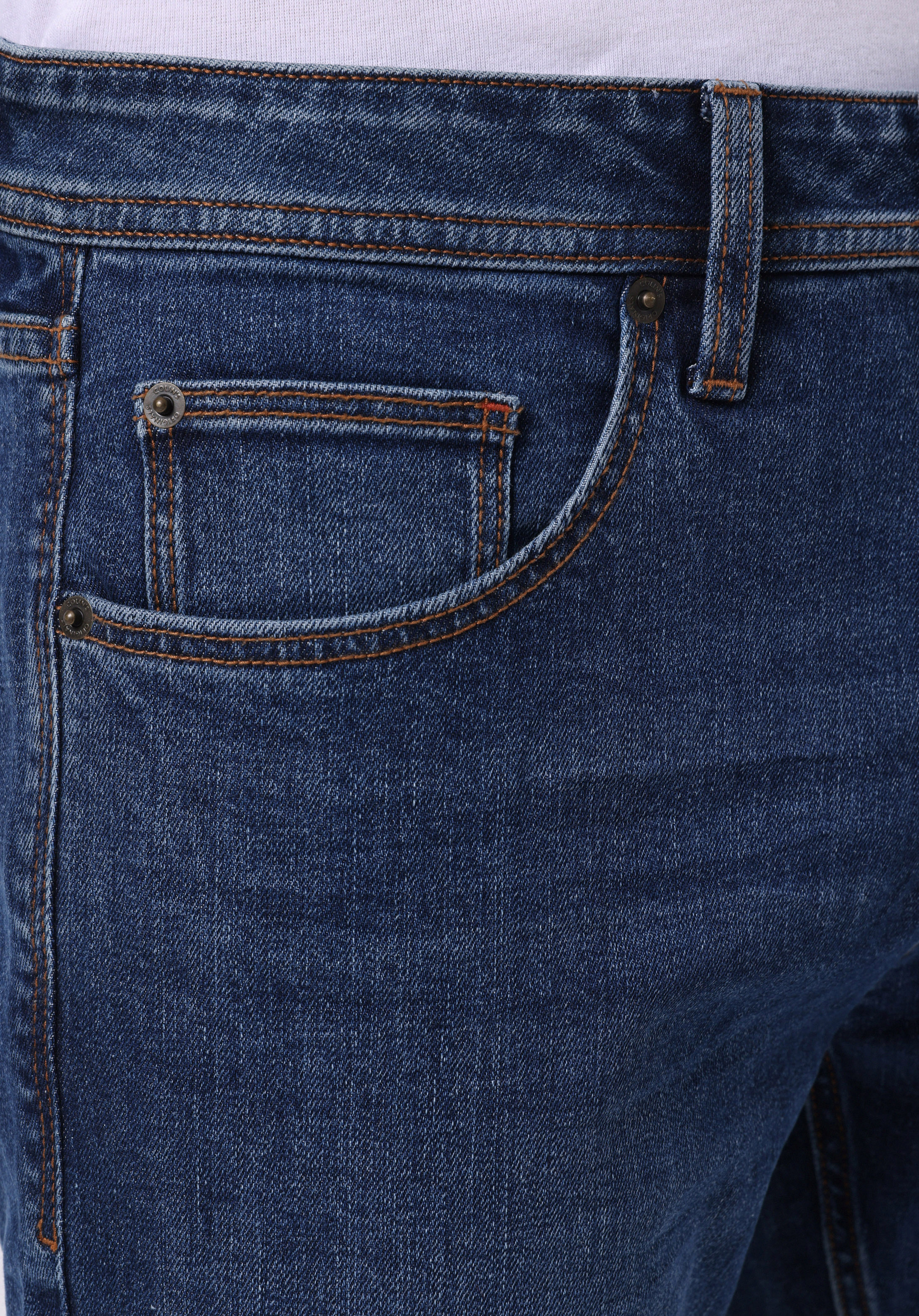 Straight Fit Düşük Bel Düz Paça Erkek Mid İndigo Denim Jean Pantolon