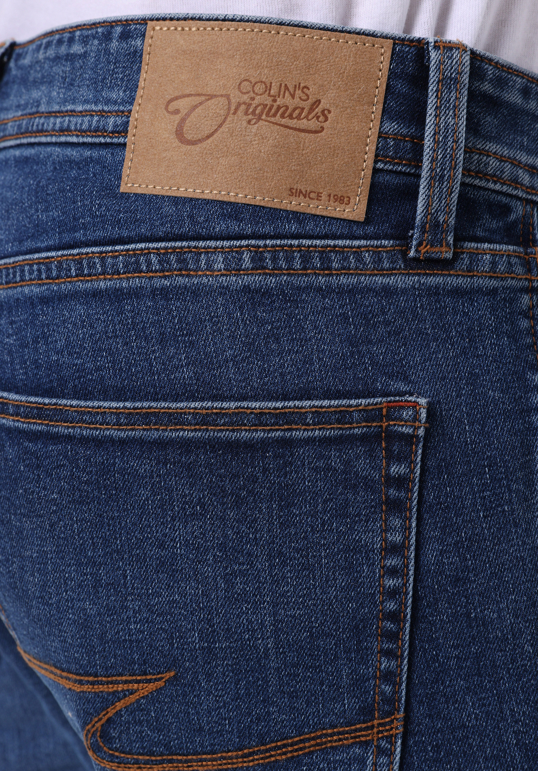 Straight Fit Düşük Bel Düz Paça Erkek Mid İndigo Denim Jean Pantolon