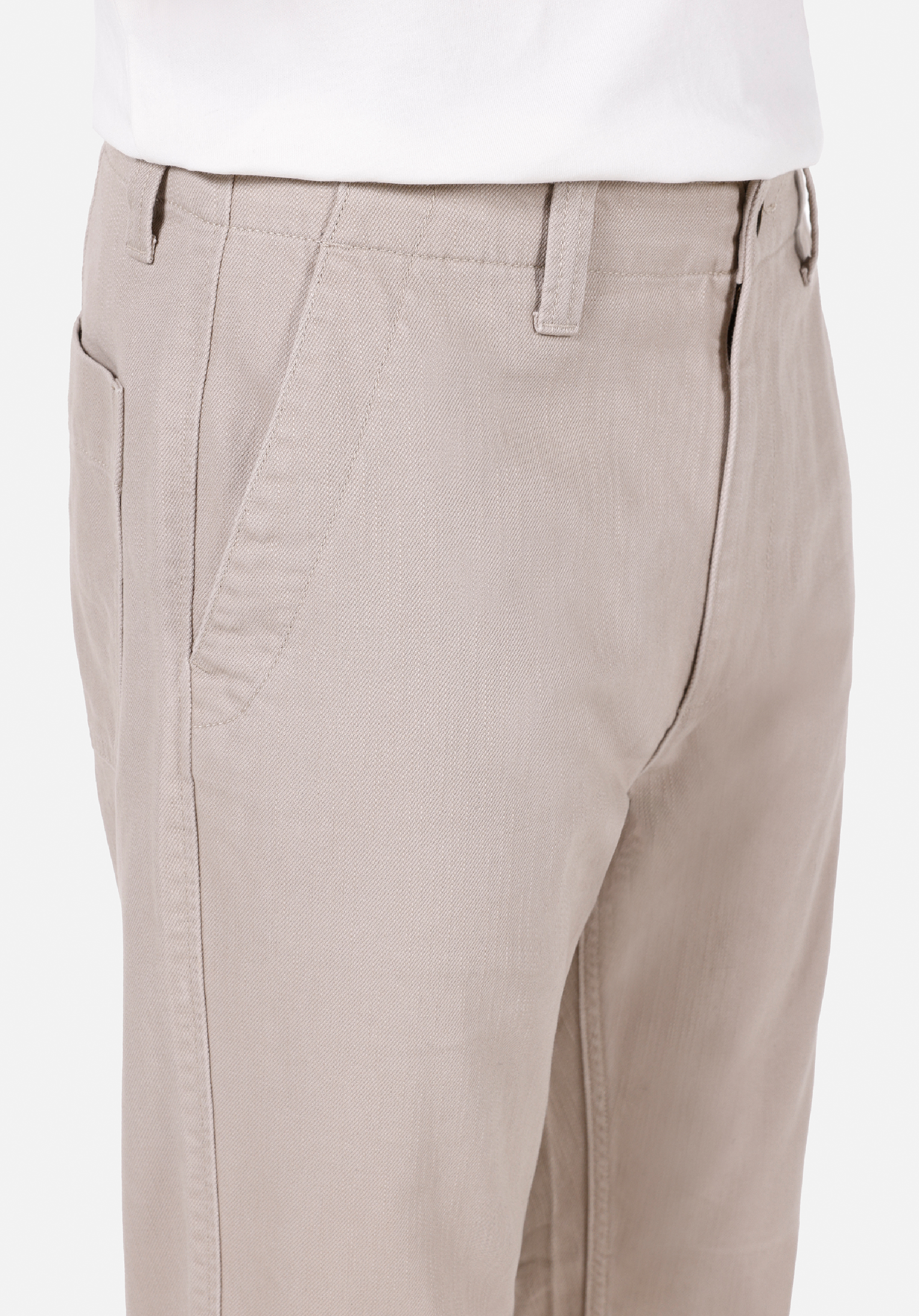 Loose Fit Orta Bel Bol Paça Erkek Bej  Pantolon