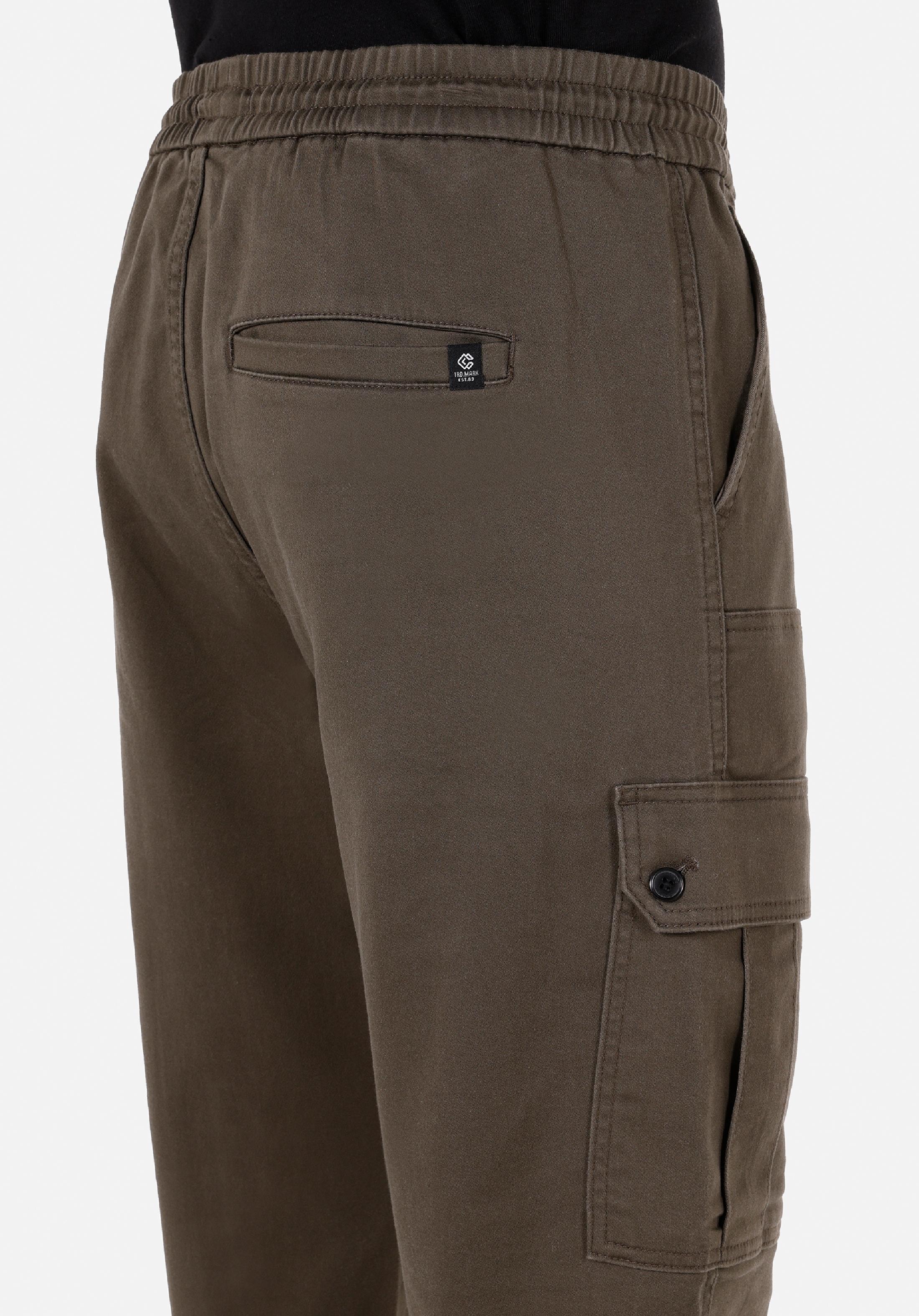 Slim Fit Orta Bel Lastikli Paça Erkek Yeşil  Pantolon