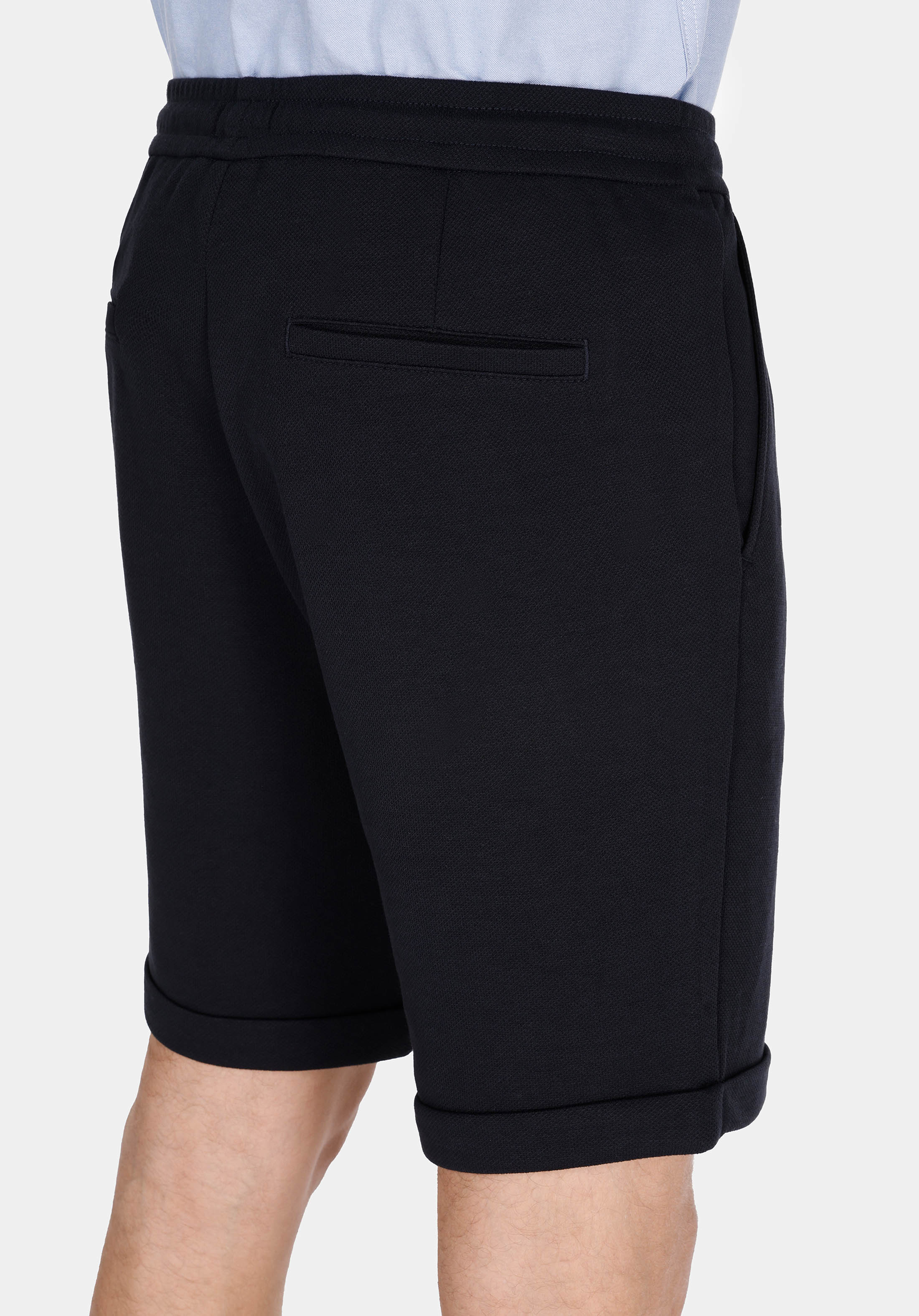 Regular Fit Orta Bel Düz Erkek Lacivert Şort