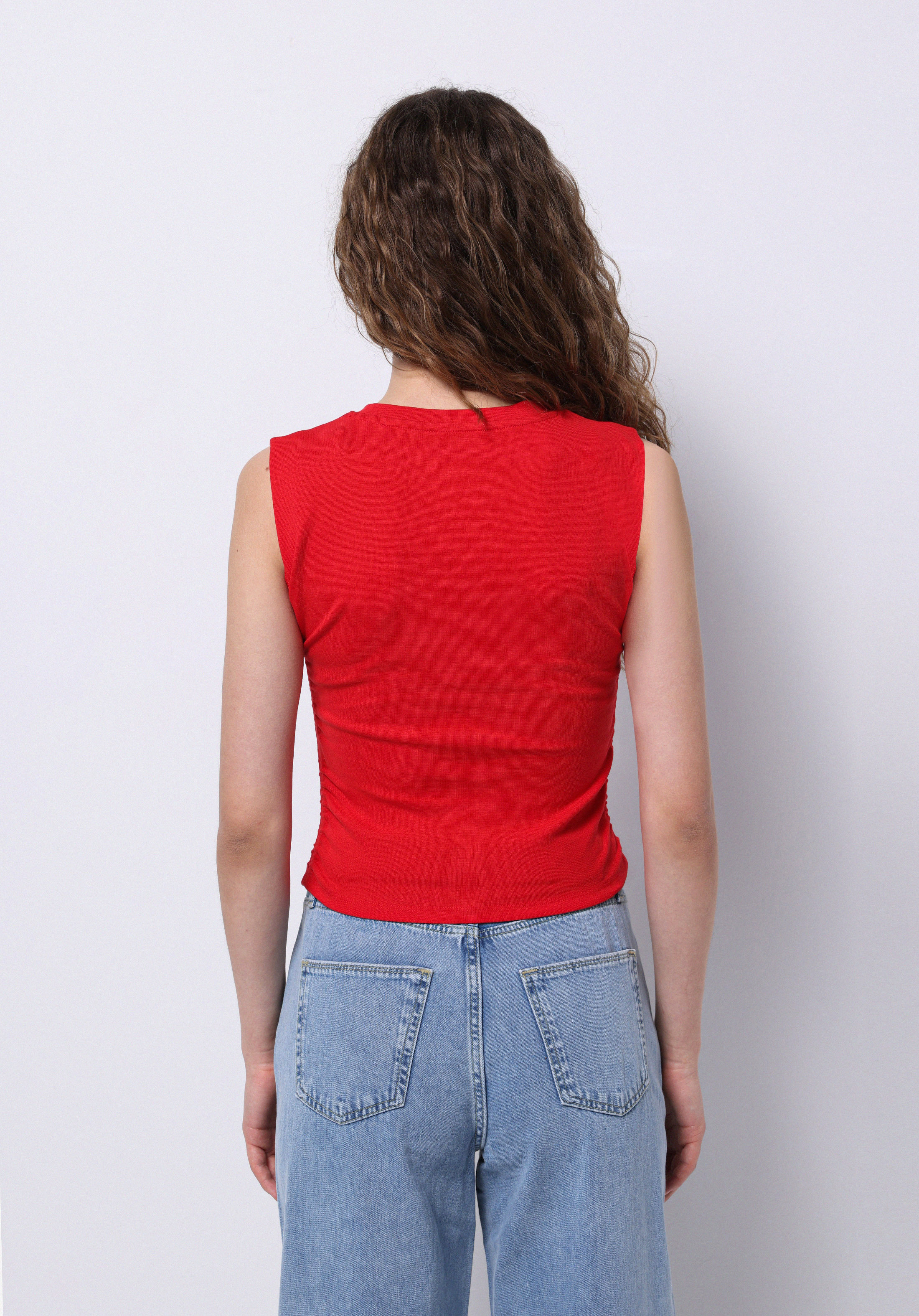 Slim Fit  Kolsuz Kadın Kirmizi Atlet