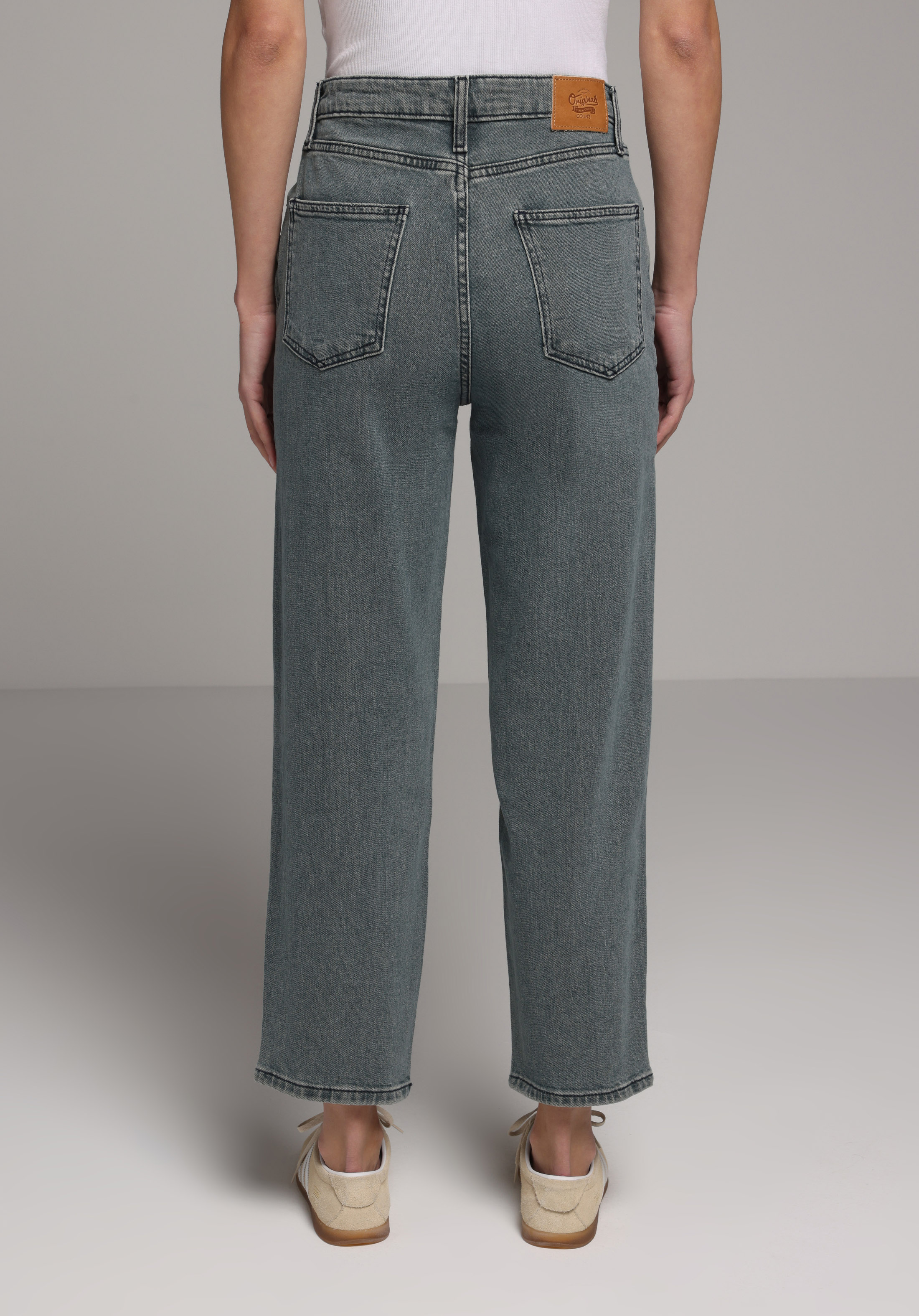 Straight Fit   Kadın Over Dyed Denim Jean Pantolon
