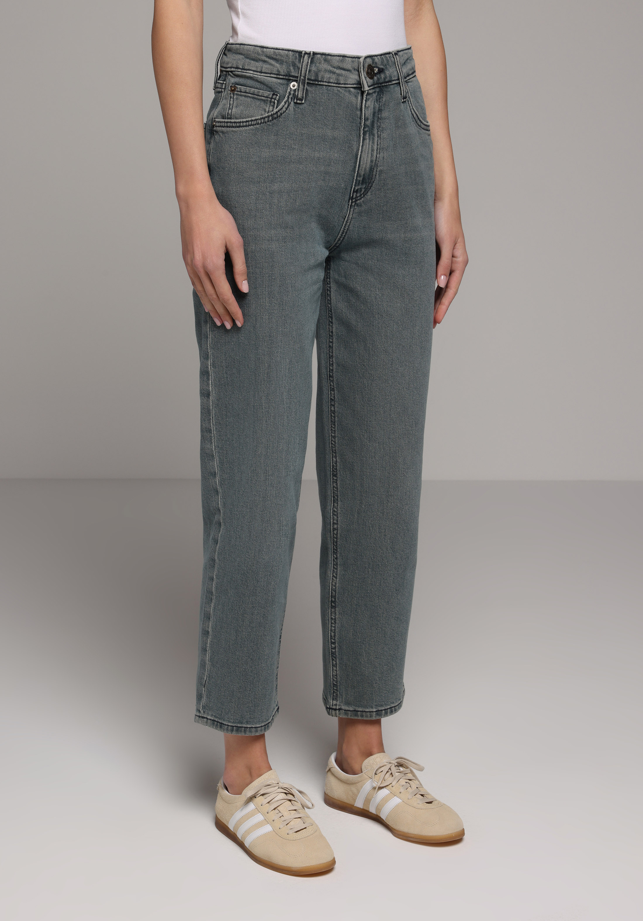 Straight Fit   Kadın Over Dyed Denim Jean Pantolon