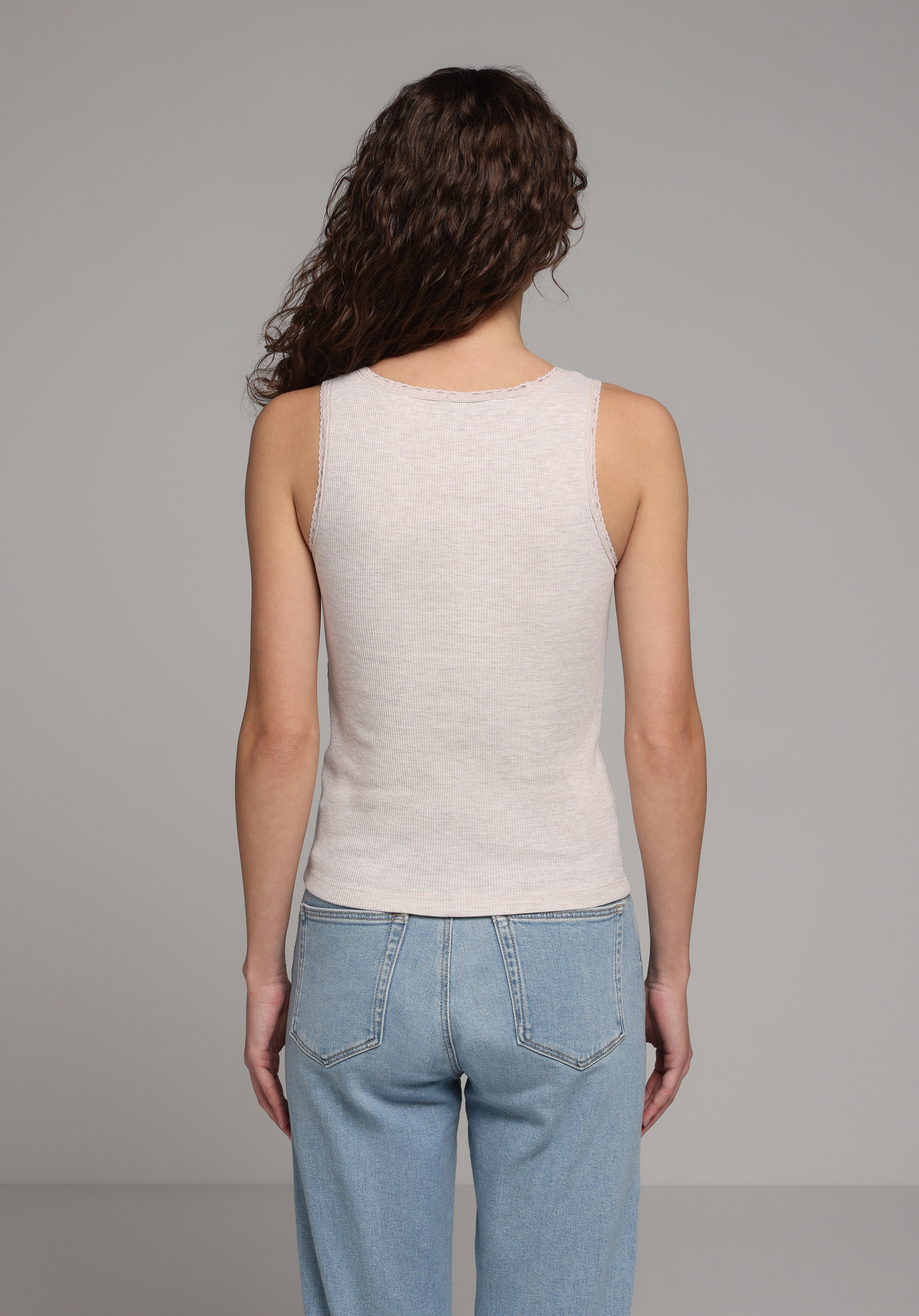 Slim Fit   Kadın Bej Atlet