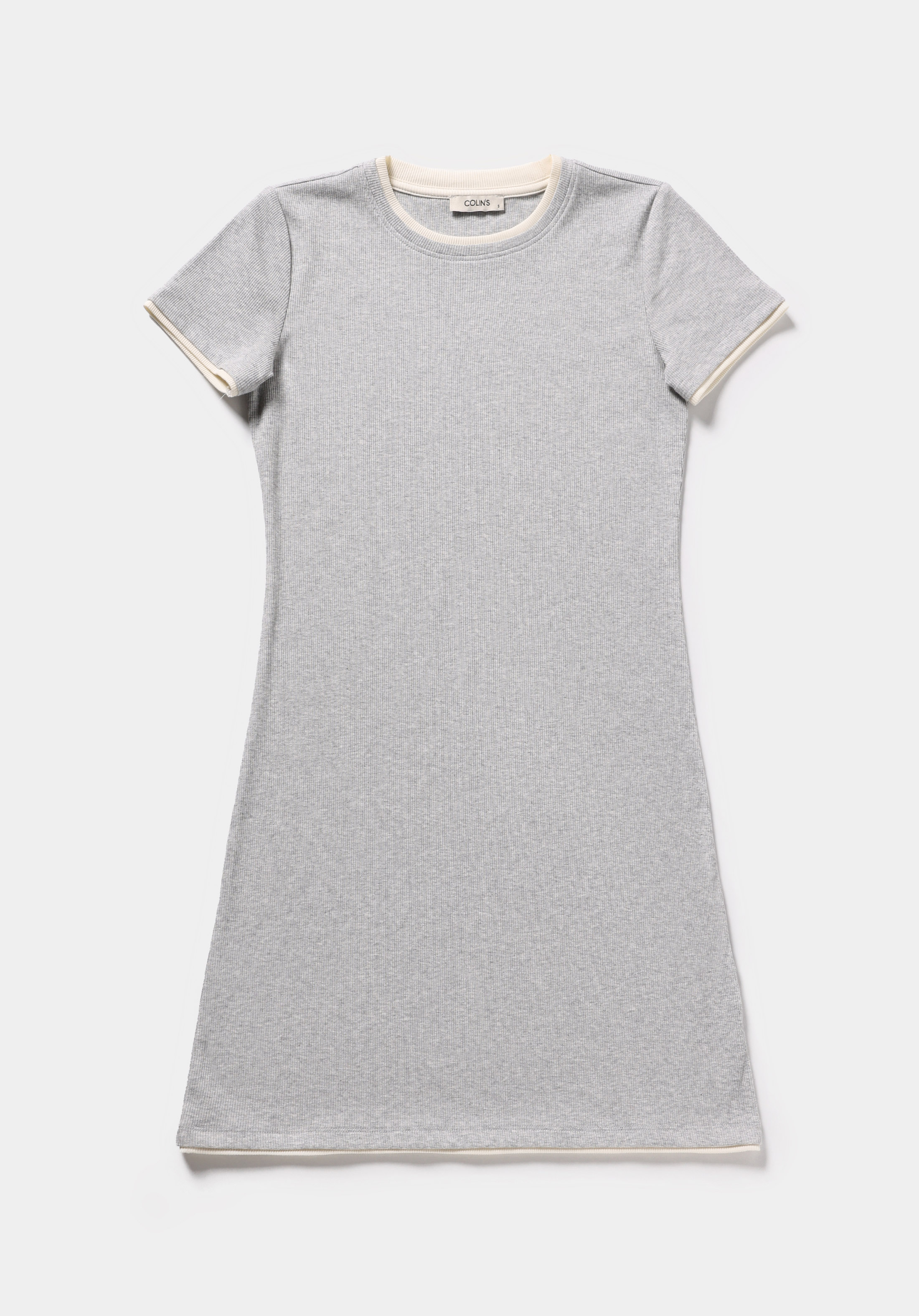 Slim Fit Düz Kadın Gri Kısa Kol Elbise