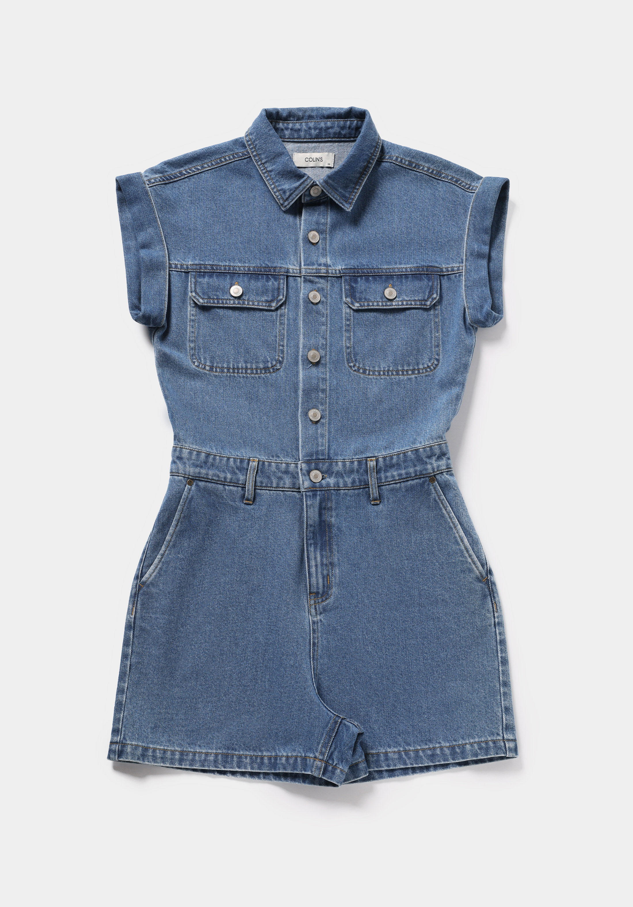 Regular Fit  Düz Kadın Mid İndigo Denim Jean Şort