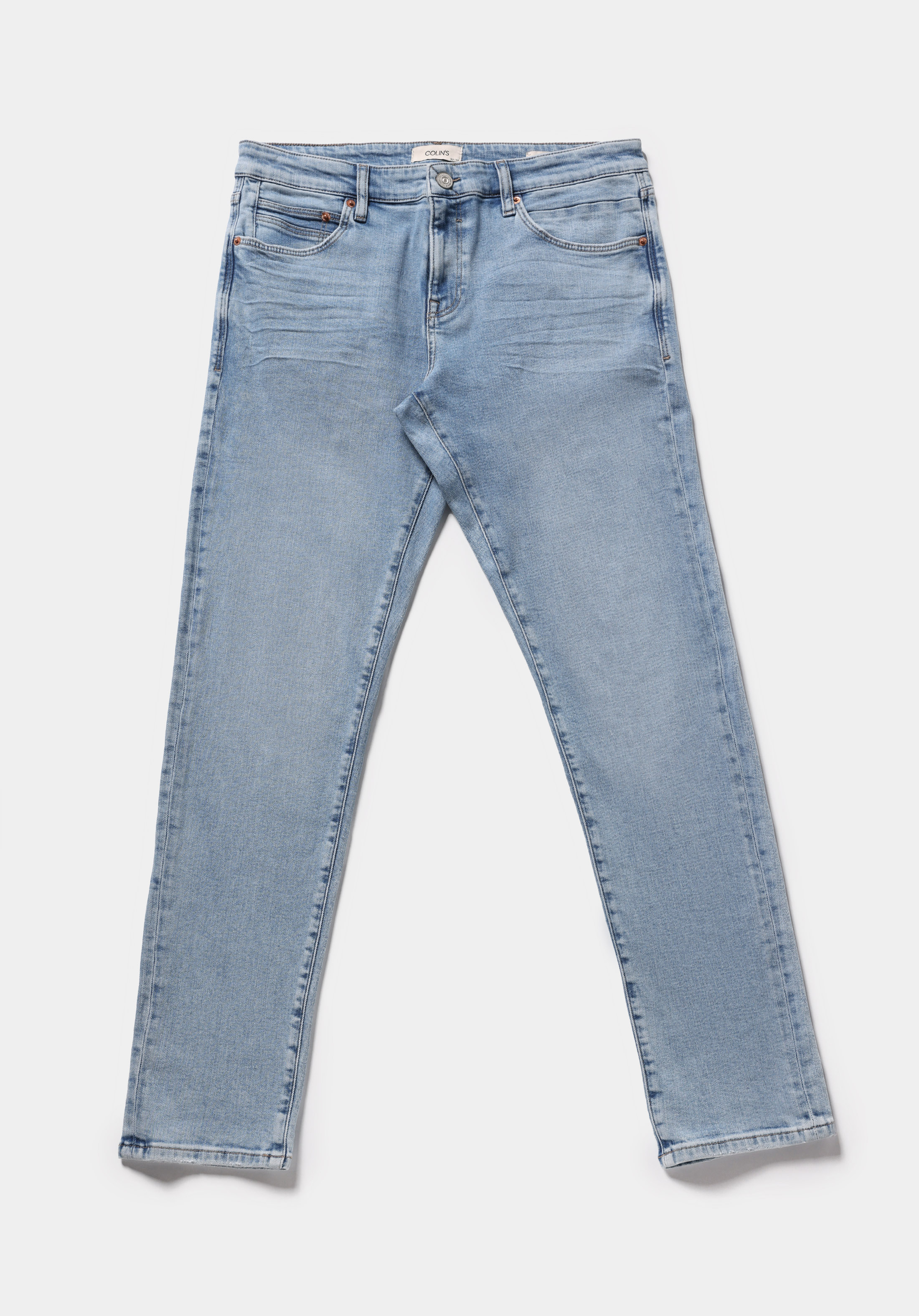 Slim Fit   Erkek Light İndigo Denim Jean Pantolon