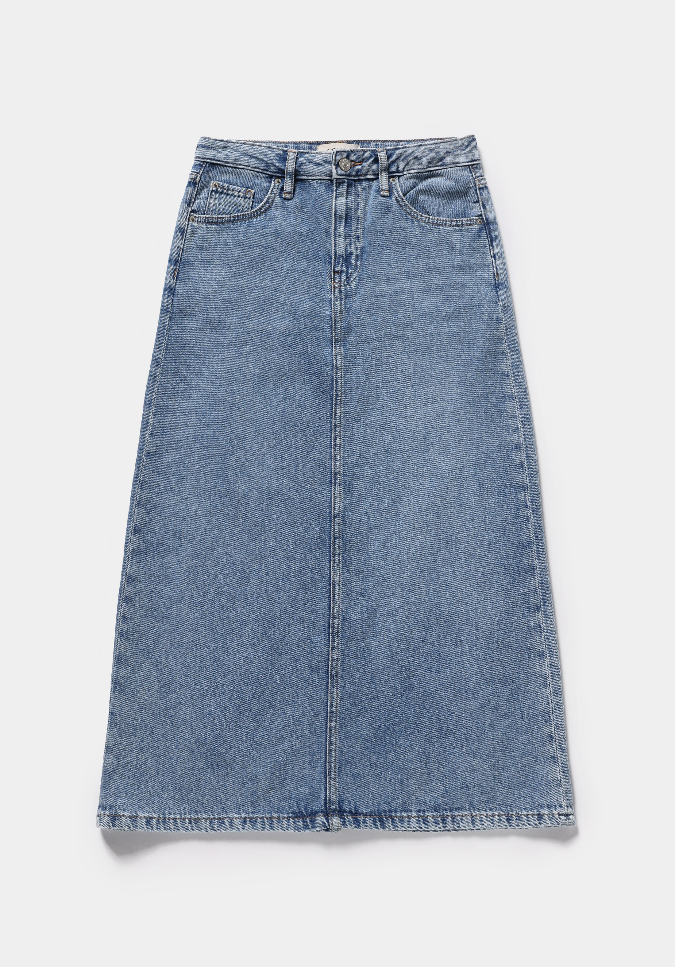 Slim Fit Düz Fermuarlı Kadın Denim Etek
