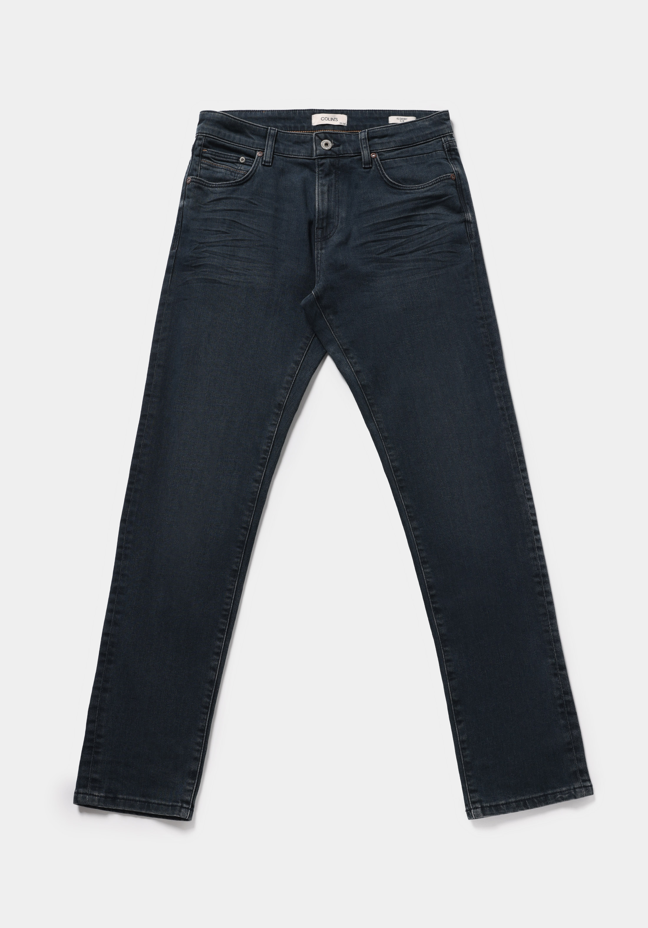 Slim Fit   Erkek Blue Black Denim Jean Pantolon