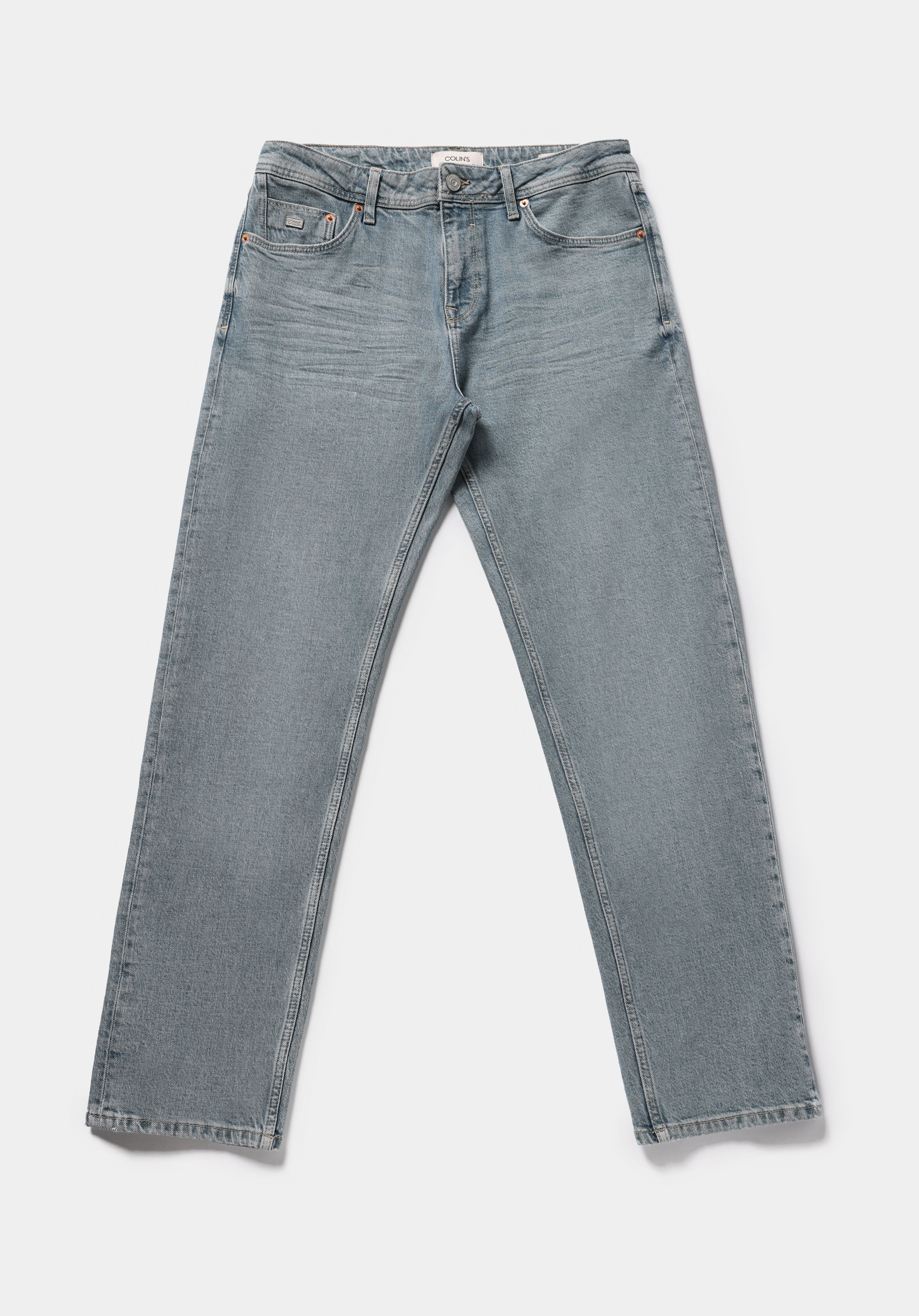Regular Fit   Erkek Light İndigo Denim Jean Pantolon