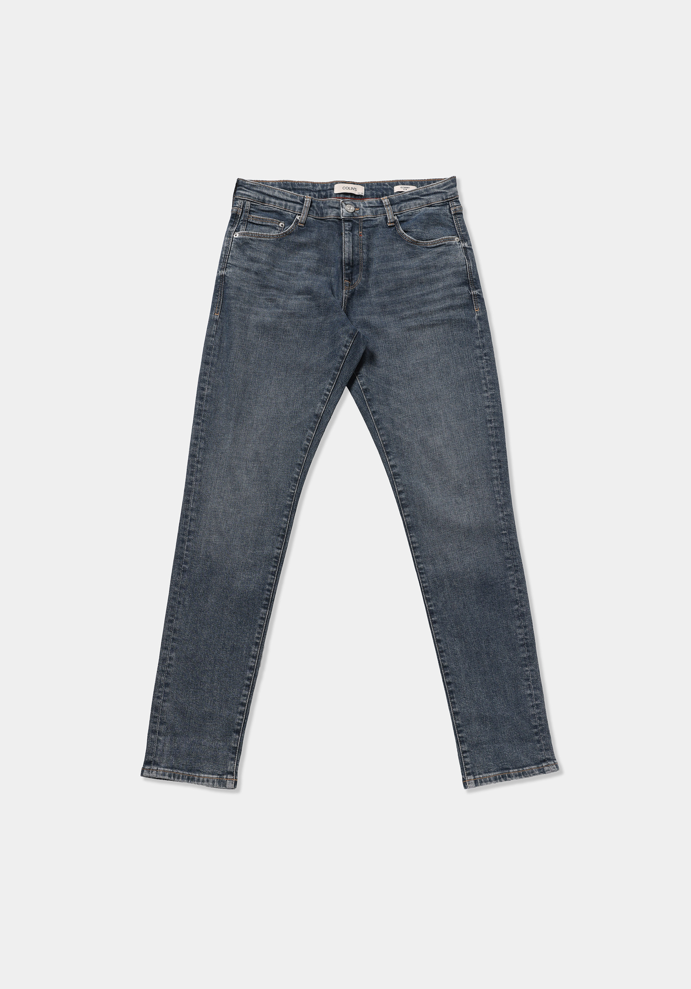 Slim Fit   Erkek Dark İndigo Denim Jean Pantolon