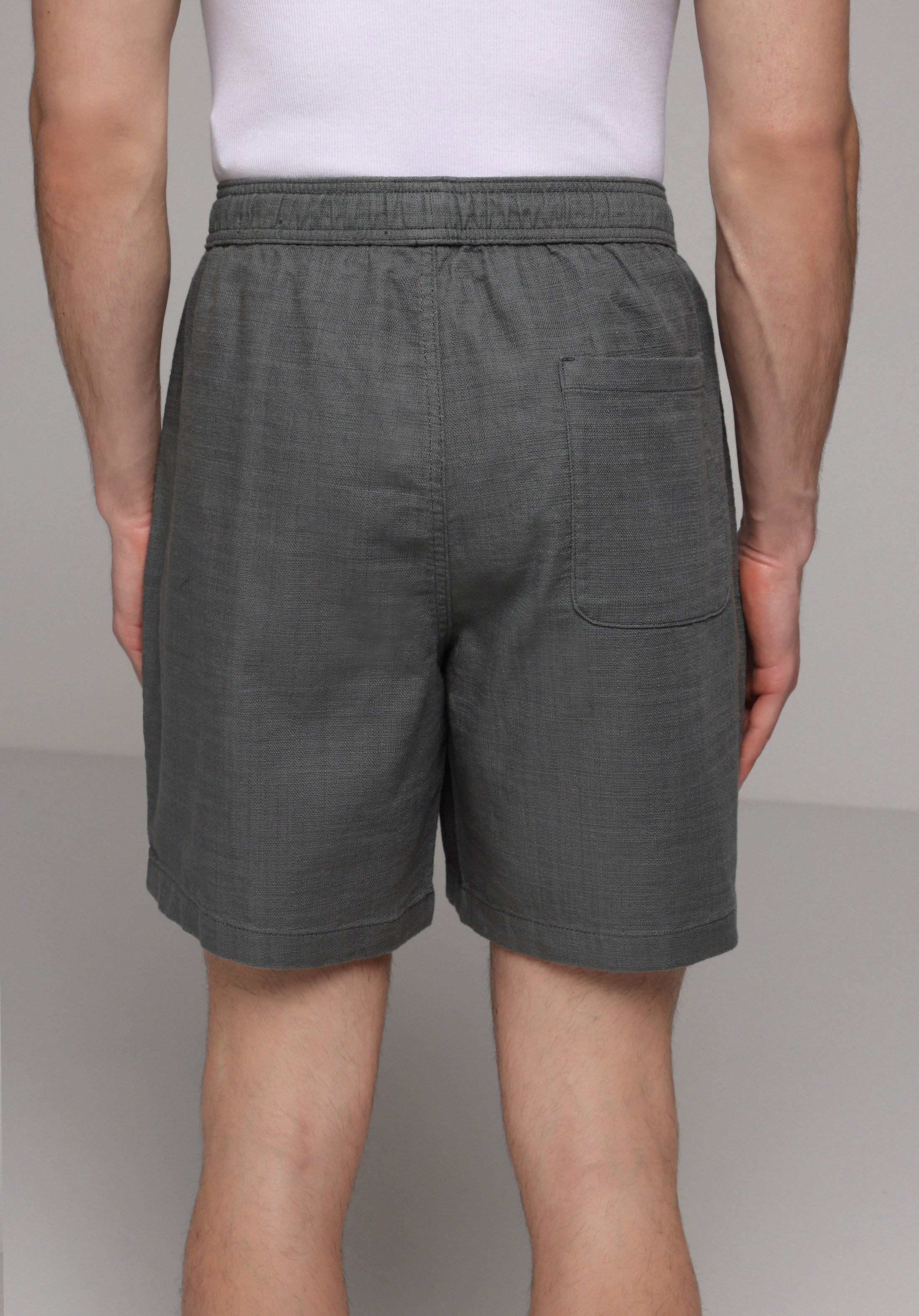 Relaxed Fit Orta Bel Düz Erkek Yeşil Şort