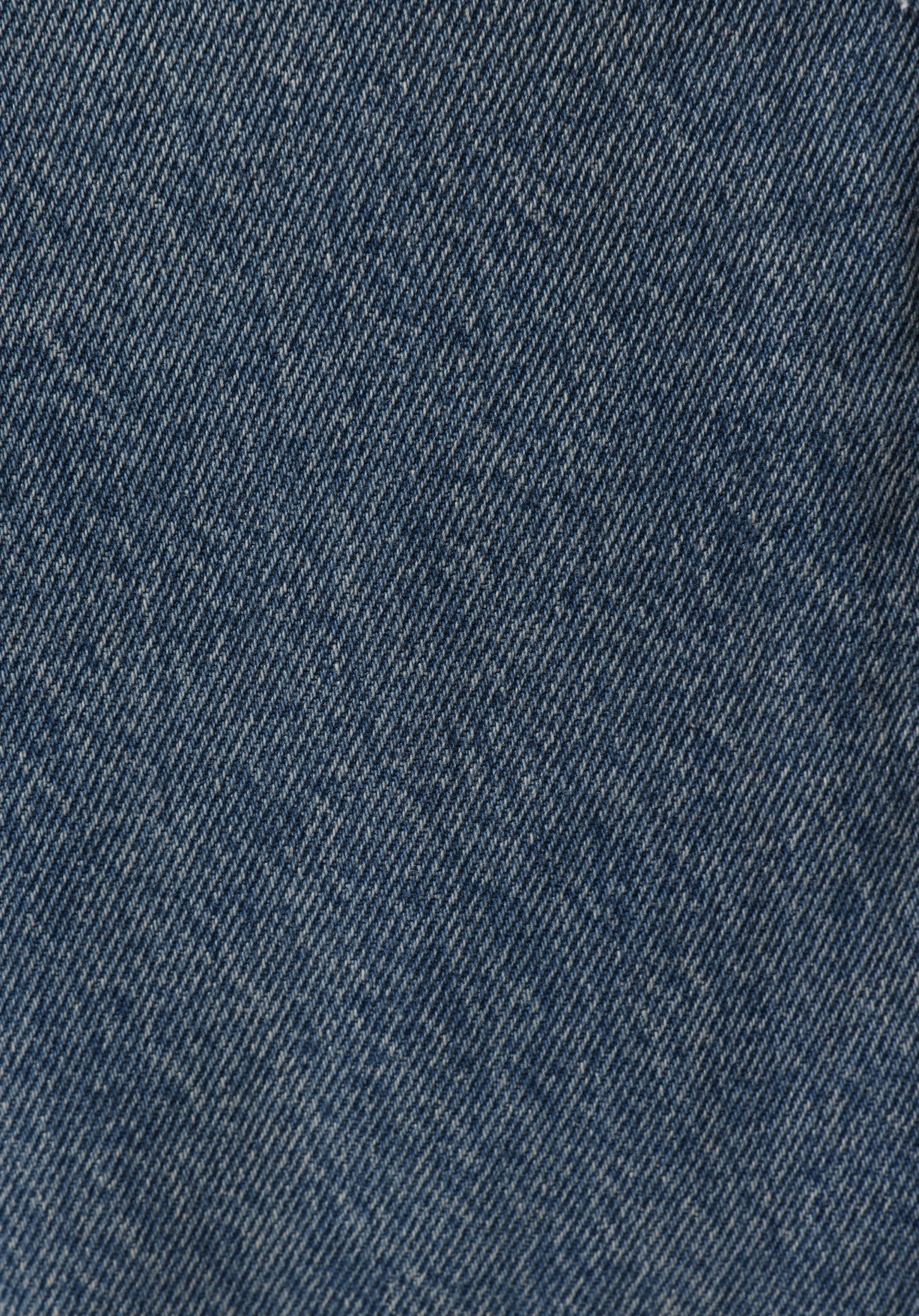 Loose Straight Fit Orta Bel Düz Erkek Mid İndigo Denim Jean Şort