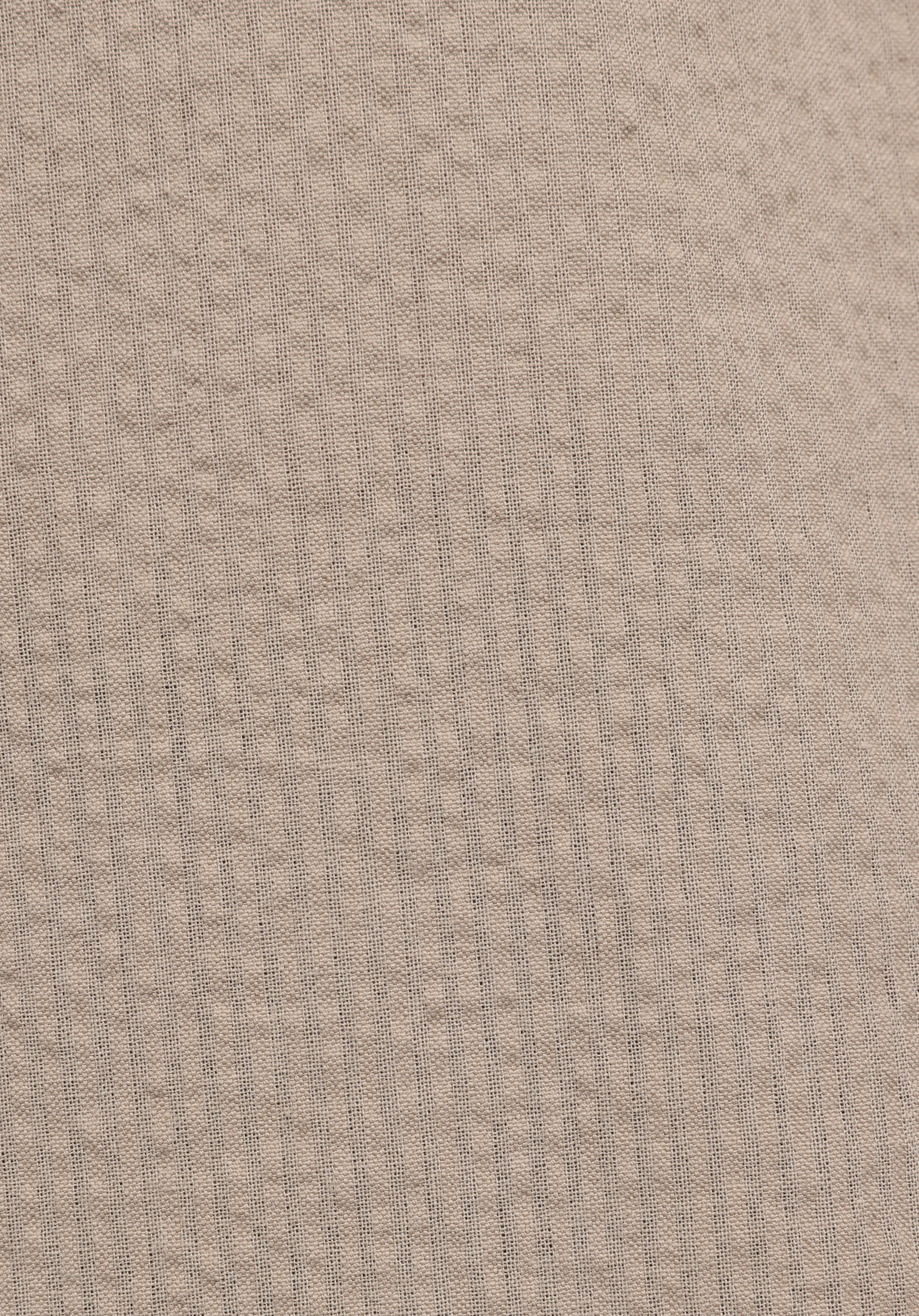 Regular Fit Shirt Neck Düz Erkek Bej Kısa Kol Gömlek