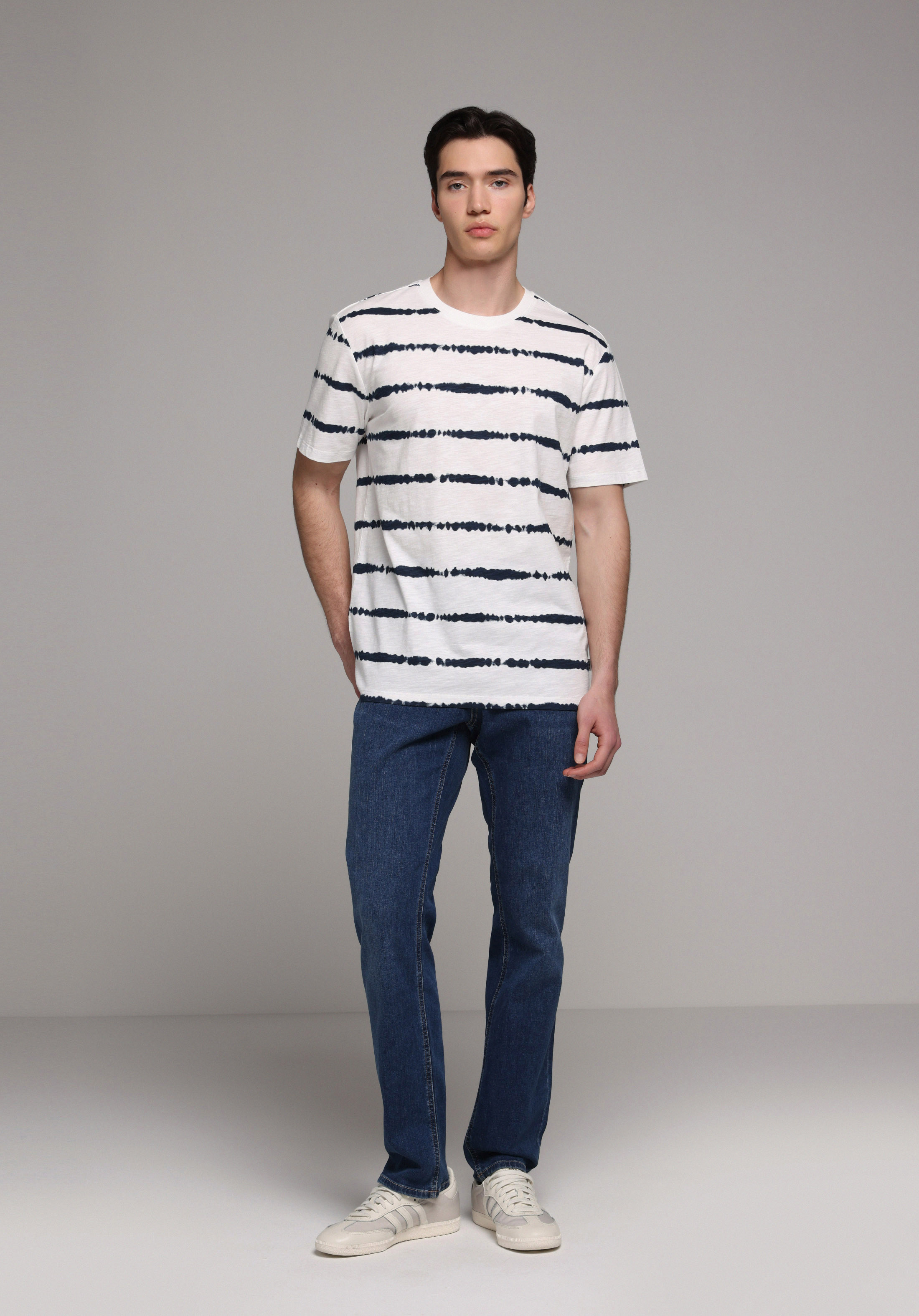 Straight Fit   Erkek Mid İndigo Denim Jean Pantolon