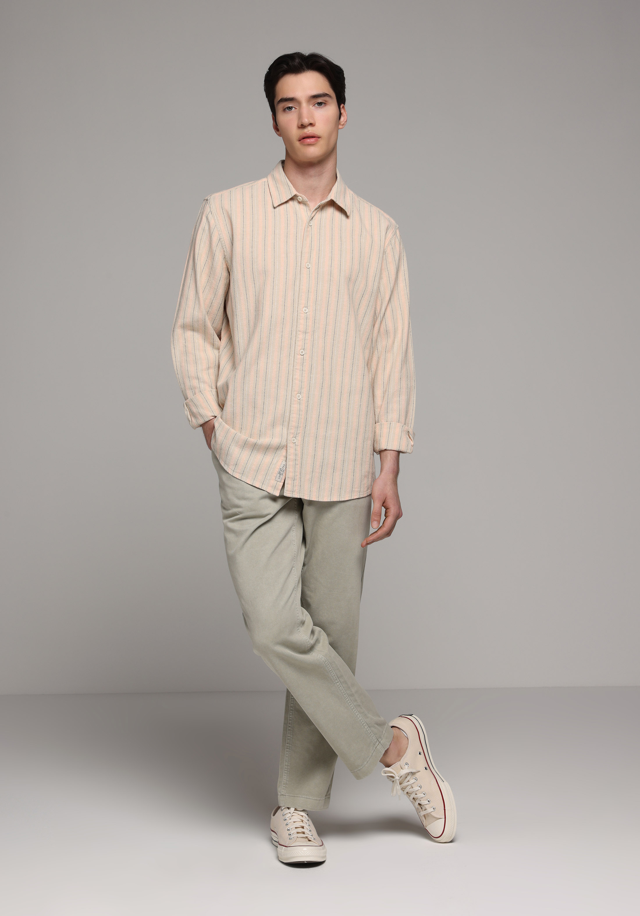 Regular Fit Orta Bel Düz Paça Erkek Yeşil  Pantolon