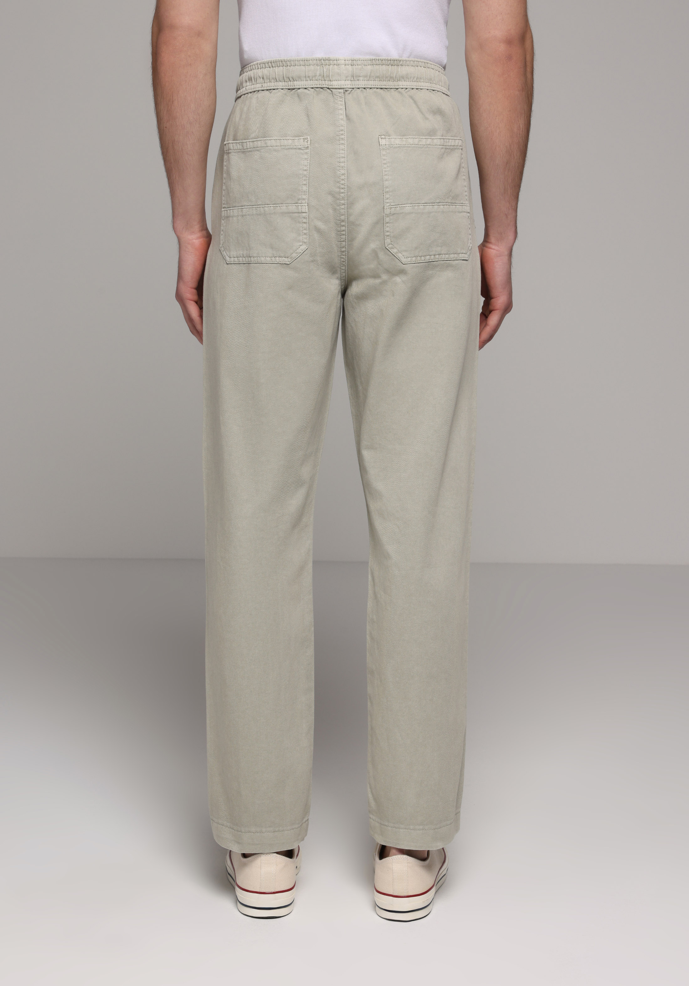 Regular Fit Orta Bel Düz Paça Erkek Yeşil  Pantolon