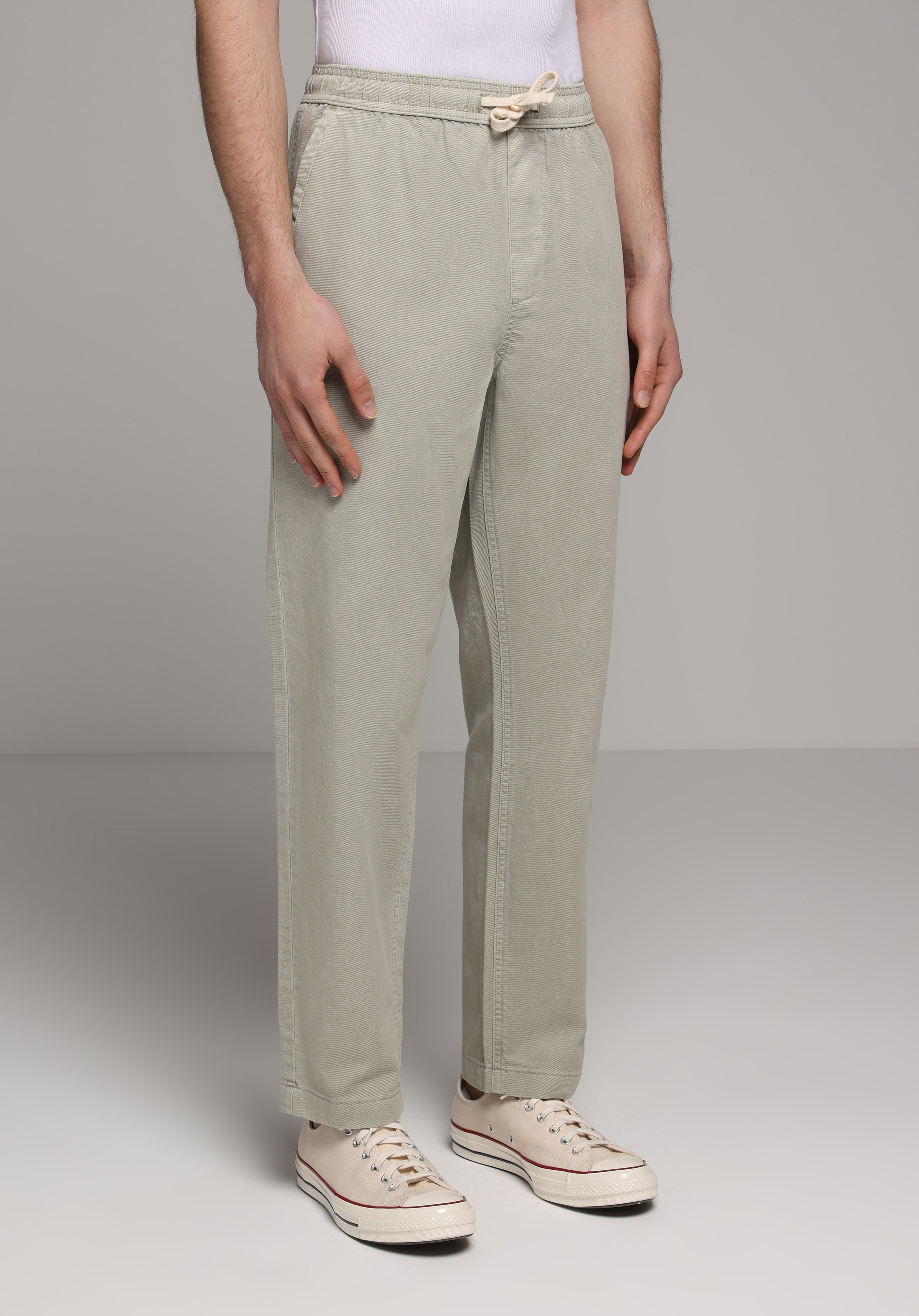 Regular Fit Orta Bel Düz Paça Erkek Yeşil  Pantolon