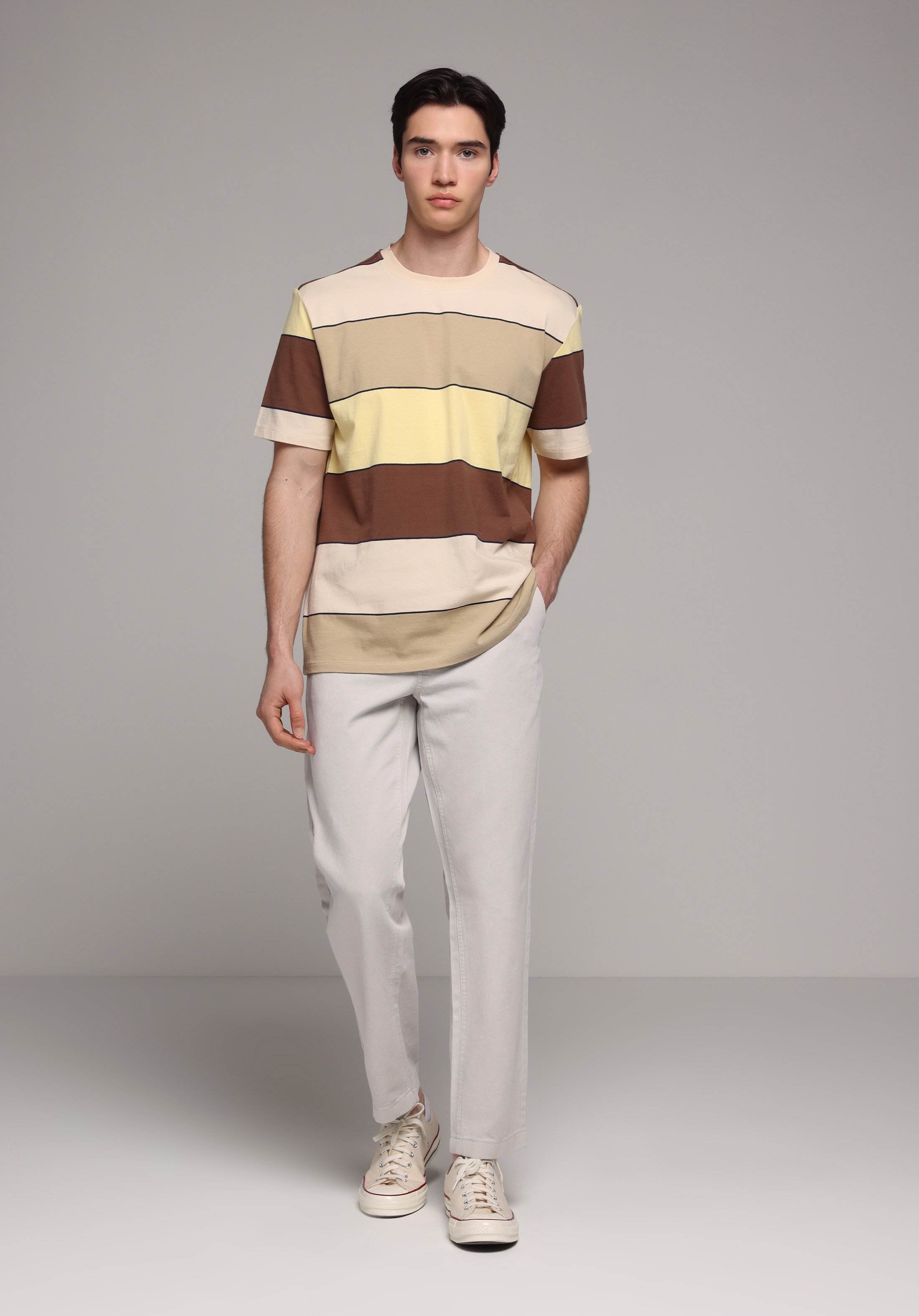 Regular Fit Orta Bel Düz Paça Erkek Taş  Pantolon