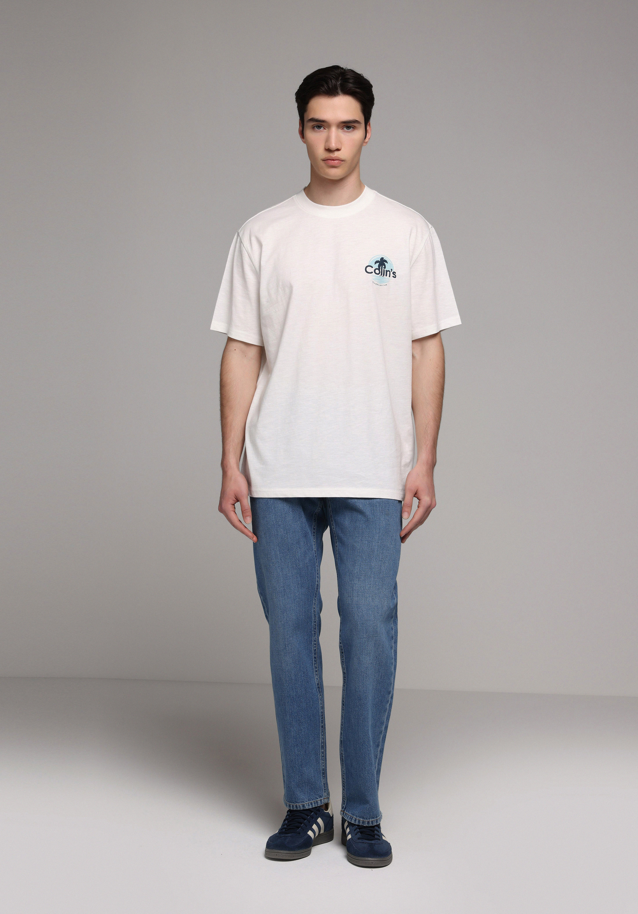 Regular Fit   Erkek Mid İndigo Denim Jean Pantolon